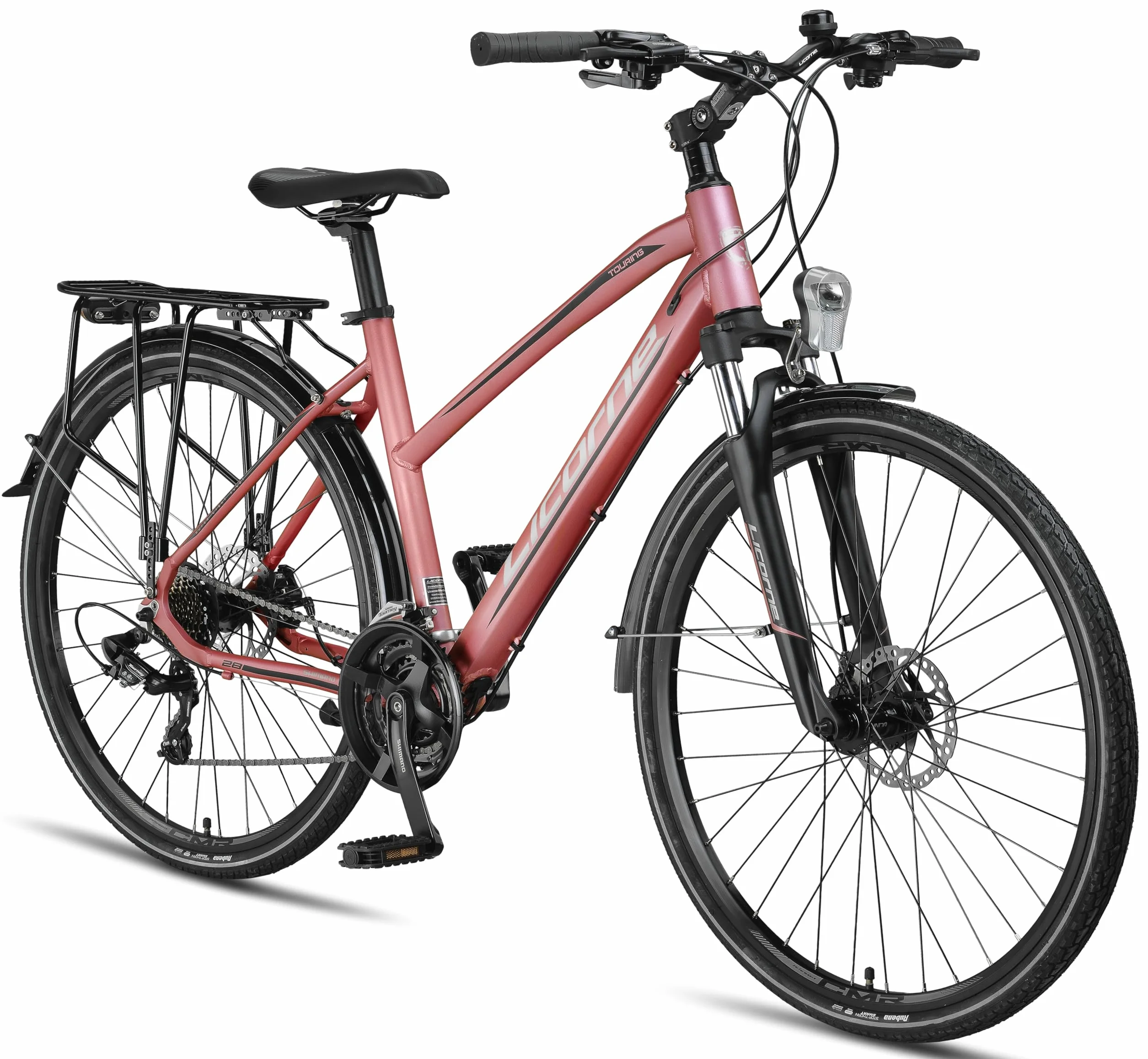 Licorne Bike Rower trekkingowy klasy premium, 28 cali, aluminiowe hamulce tarczowe, rower dla chłopców, dziewcząt, kobiet i mężczyzn, 21-biegowa przerzutka, rower górski