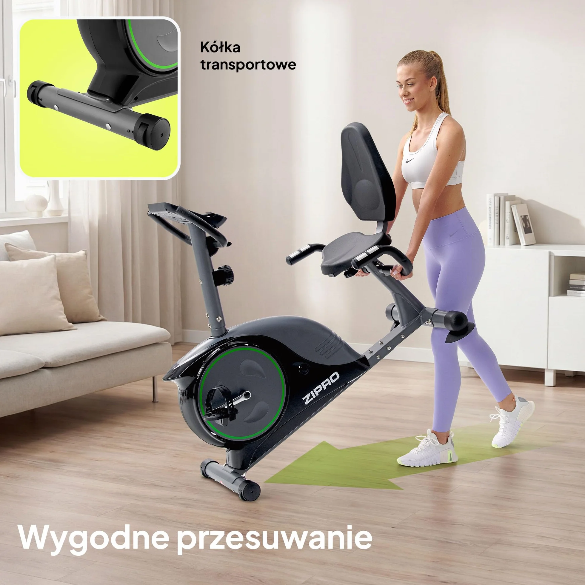 Zipro Easy rower treningowy Easy Ergometr, magnetyczny trenażer rowerowy, ergometr do 150 kg, rower do użytku wewnątrz i na baterie, rower treningowy