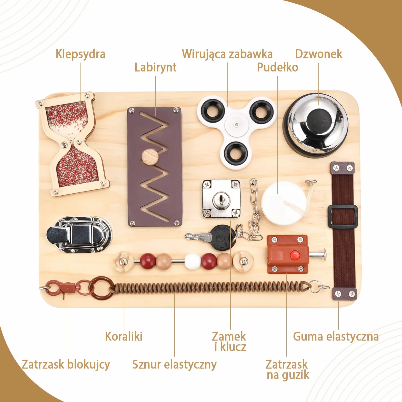Tablica manipulacyjna Fidget dla dorosłych z demencją, Alzheimerem, ADHD i autyzmem – trening pamięci, zabawka sensoryczna Montessori.