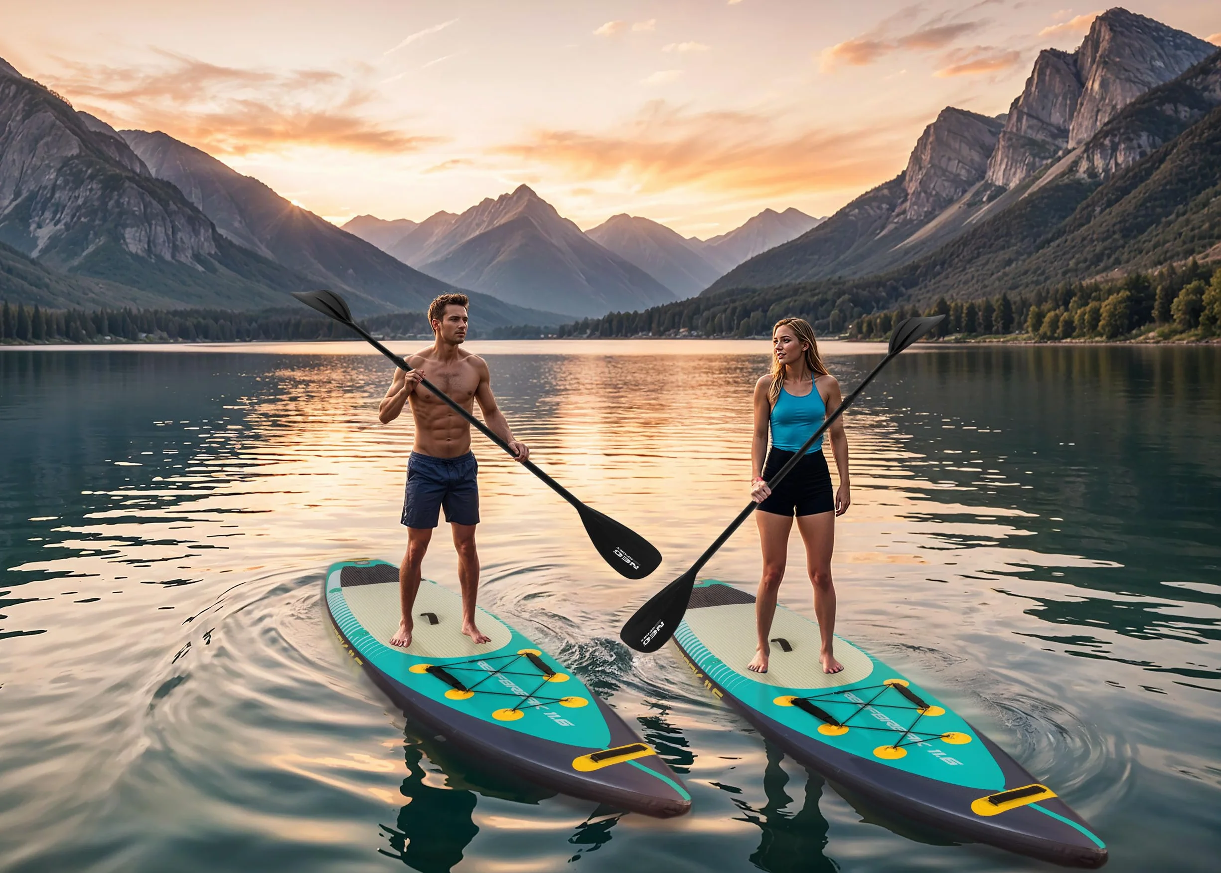 Neo-Sport deska SUP Reefbreak 350cm pompowana kompletna z wiosłem siedziskiem i plecakiem