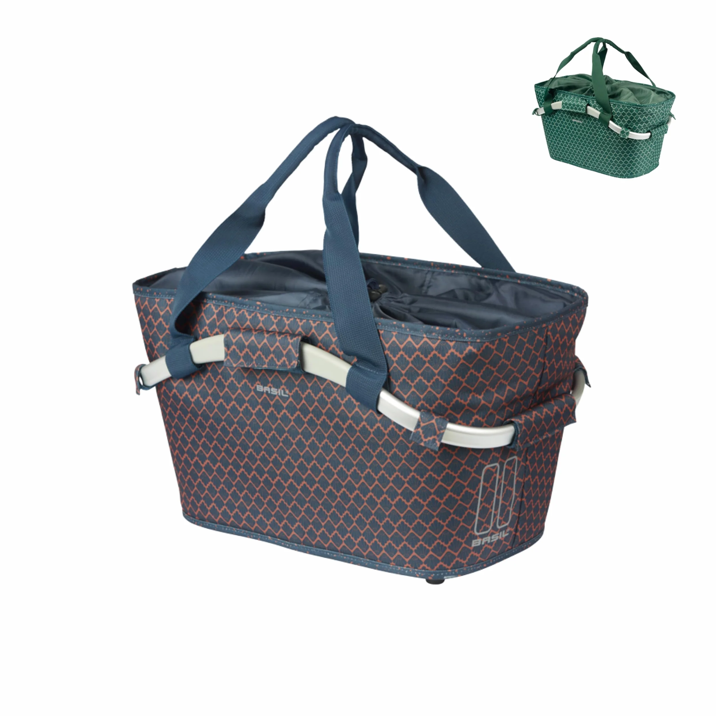 Basil Flair Carry All kosz rowerowy – system MIK z tyłu – zamykany – odporny na warunki atmosferyczne – 22 l – granatowy