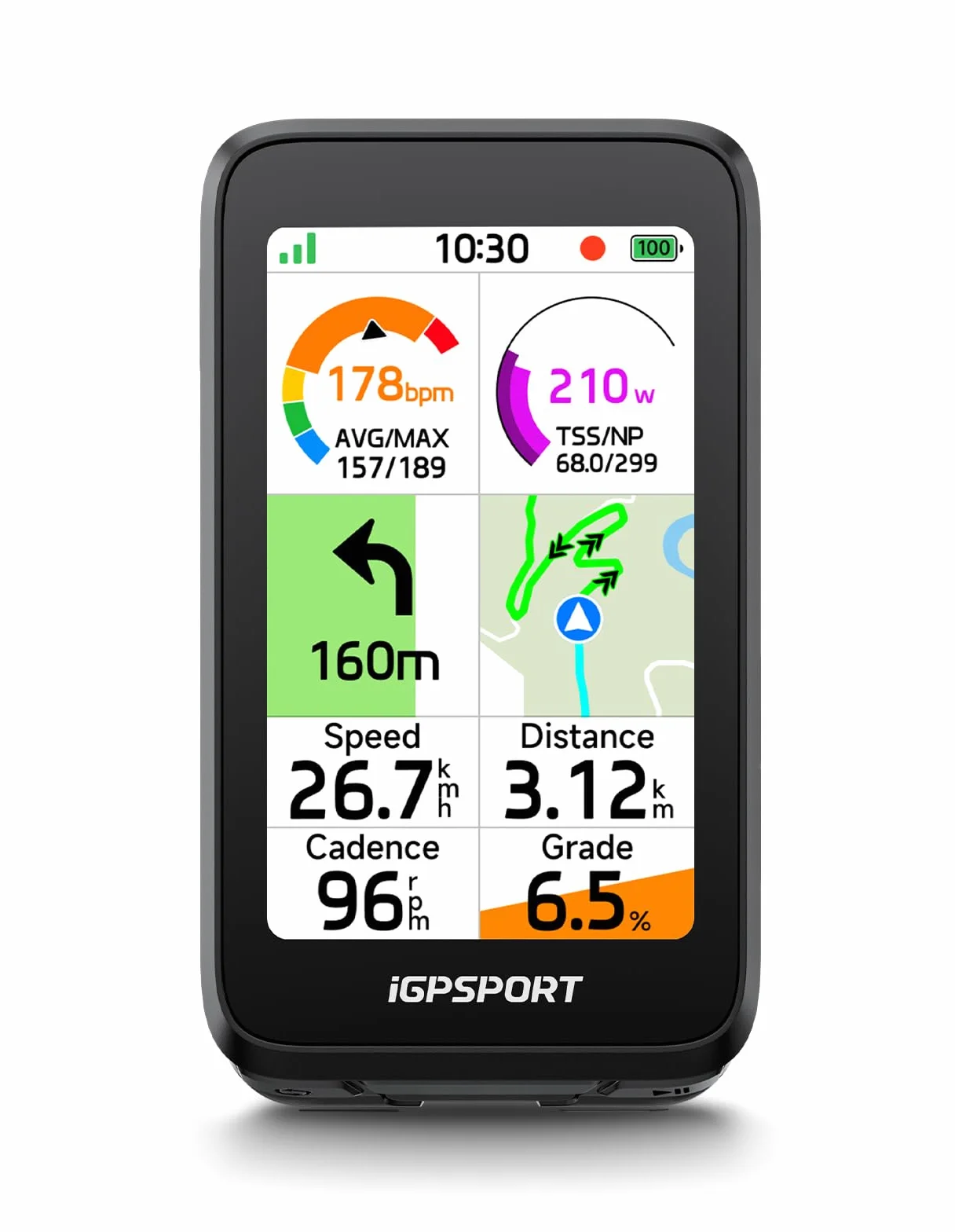 iGPSPORT BiNavi Air Licznik Rowerowy GPS, z Nawigacją i Mapami, Bezpieczne Przewidywanie Zakrętów, 3-Calowy Ekran Dotykowy HD, iClimb 3.0, 30 Godzin Pracy Na Baterii