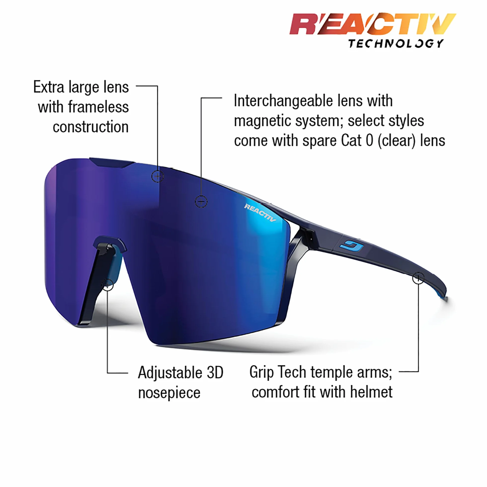 Julbo Edge Okulary przeciwsłoneczne Mixed Niebieski L