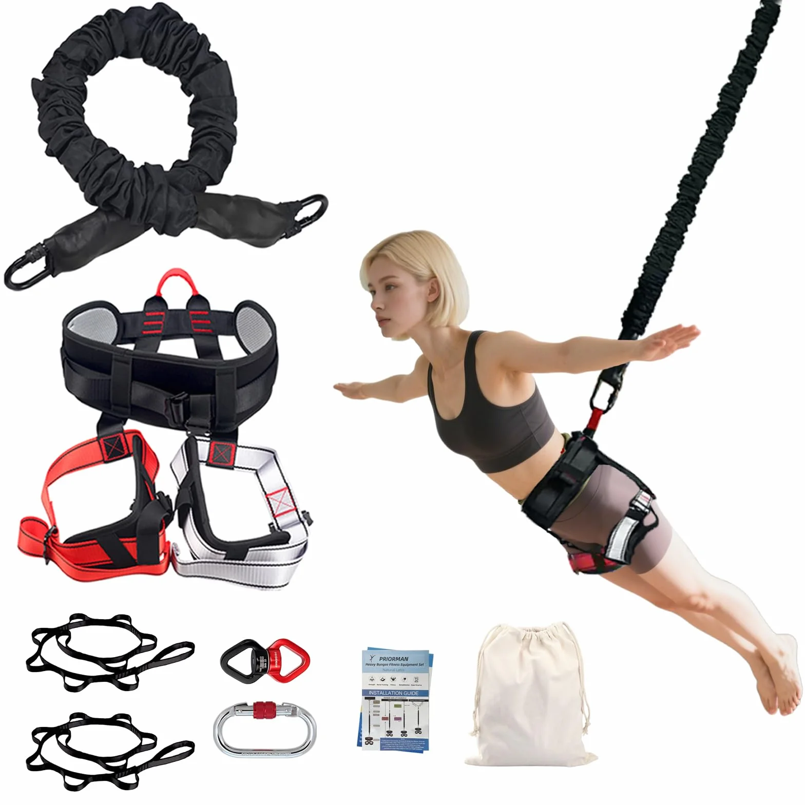 4DYoga Bungee zestaw taśm oporowych do dużych obciążeń trening fitness