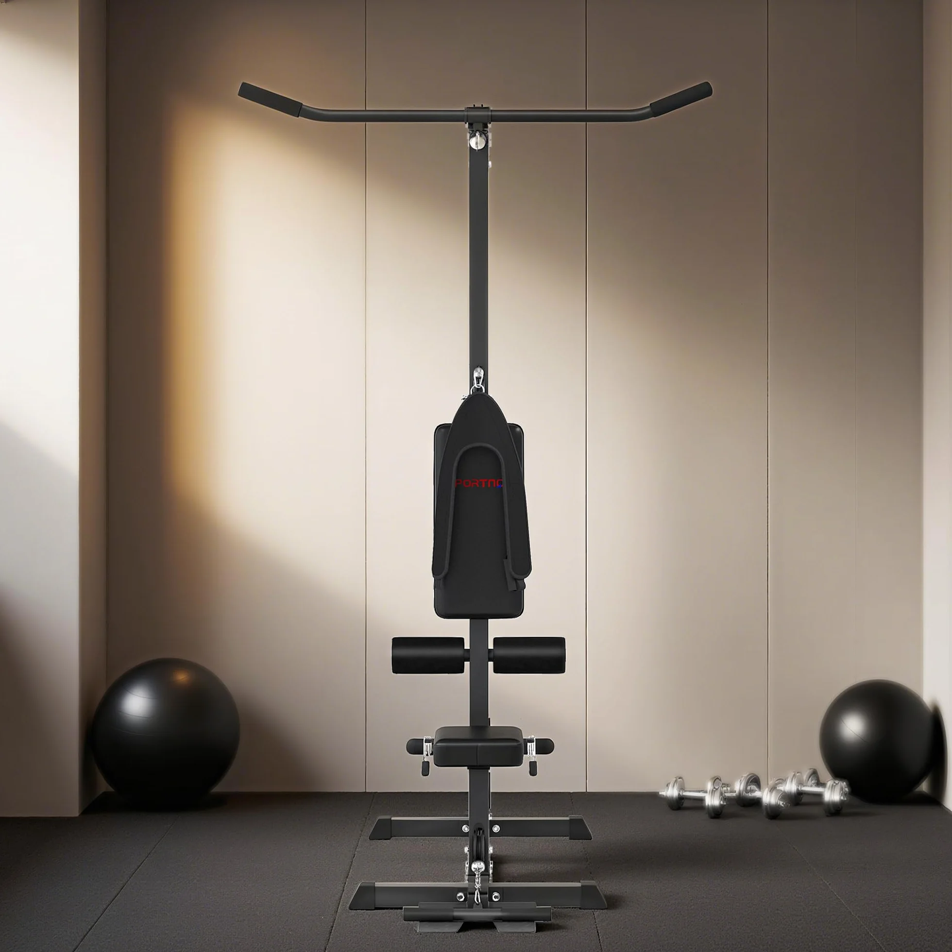 SPORTNOW Stacja do treningu siłowego do domu, wielofunkcyjna stacja fitness z drążkiem do podciągania, do 50 kg, sprzęt fitness do treningu siłowego w domu