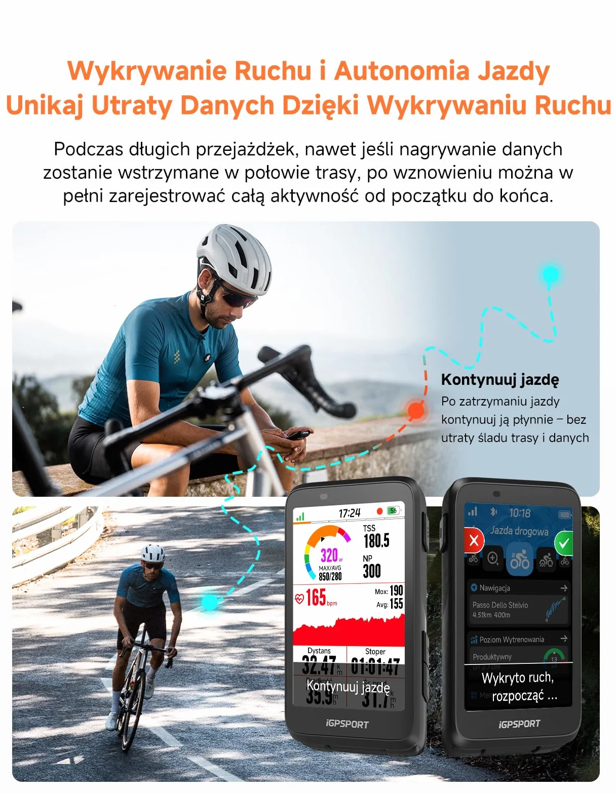 iGPSPORT BiNavi Licznik Rowerowy GPS, Nawigacja Jednym Przyciskiem, Funkcja Analizy Treningu, iClimb Pro, Ekran Dotykowy 3,5 Cala, Sterowanie Muzyką i Kamerą Sportową, 35 Godzin Pracy,czarny