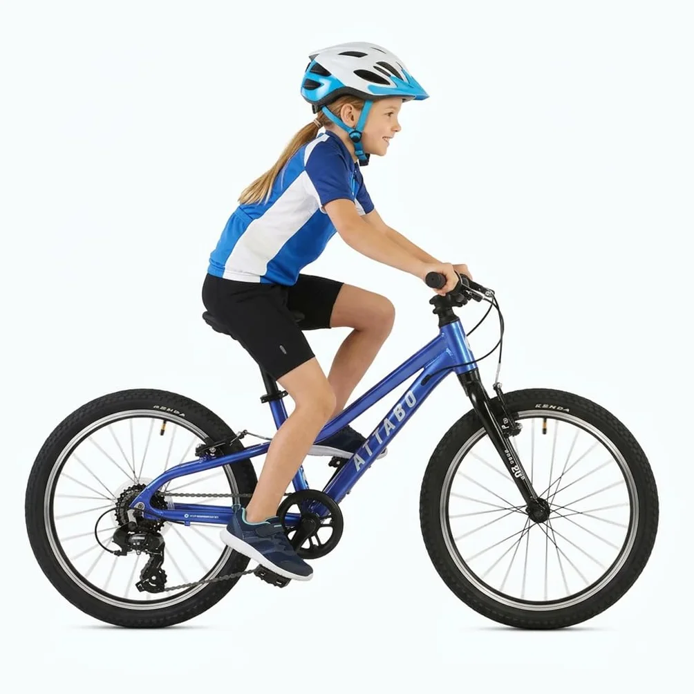 ATTABO Rash 20 rower dziecięcy (5–9 lat), lekka aluminiowa rama, koła 20", 8-biegowa przerzutka Shimano od 110 do 135 cm, ergonomiczny, stabilny i wszechstronny