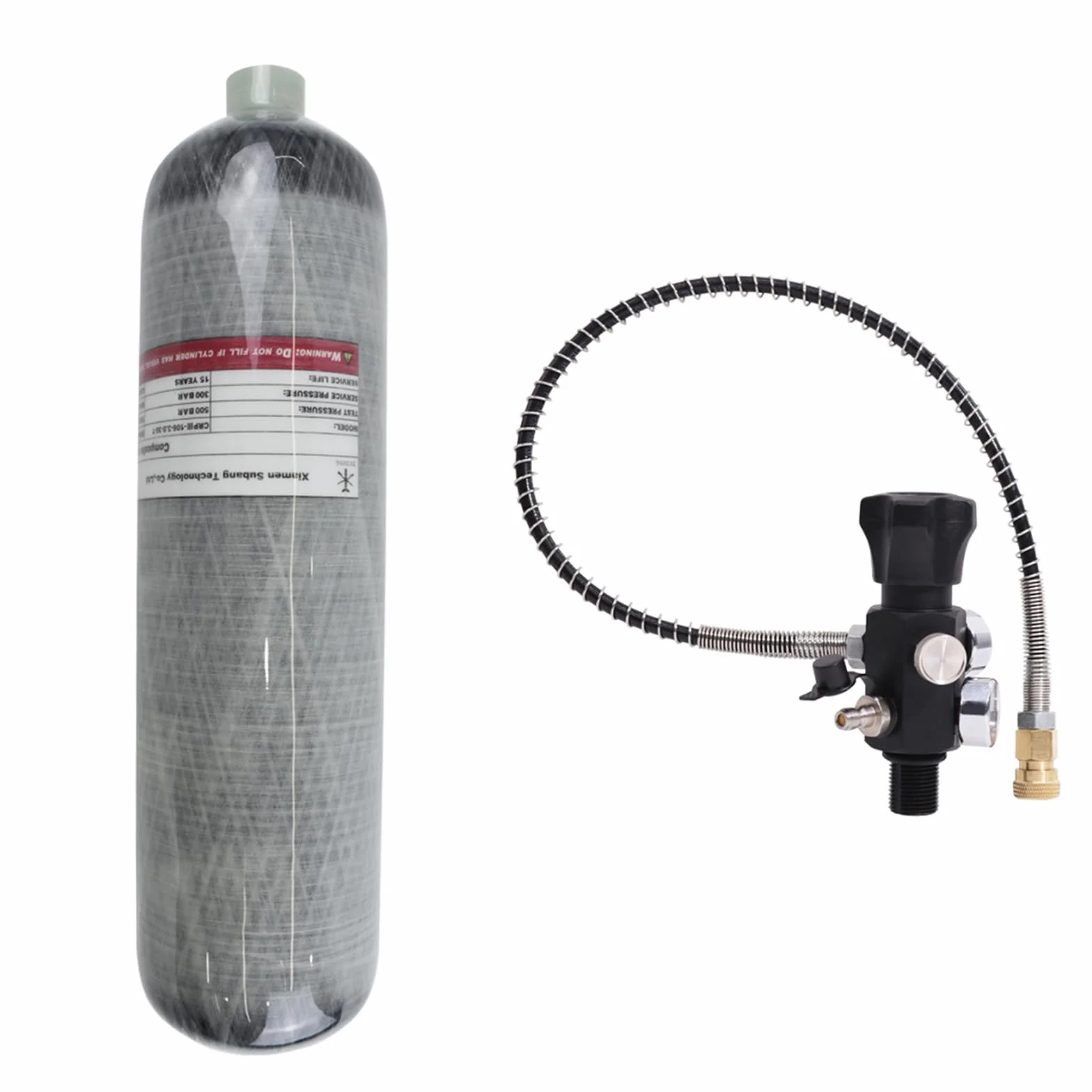 TUXING Zbiornik powietrza PCP 4500 PSI 3L z włókna węglowego 30 stóp sześciennych CE