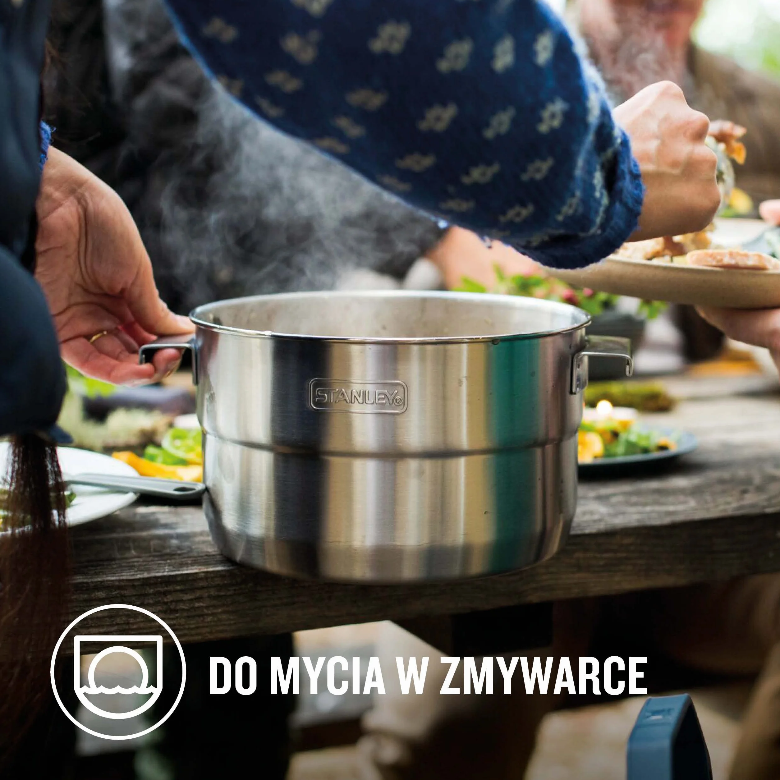 Stanley Adventure Full Kitchen Basecamp kempingowy zestaw do gotowania, 3,5 l, 11-częściowy zestaw do gotowania na świeżym powietrzu, garnek ze stali nierdzewnej z wentylowaną pokrywką, naczynia