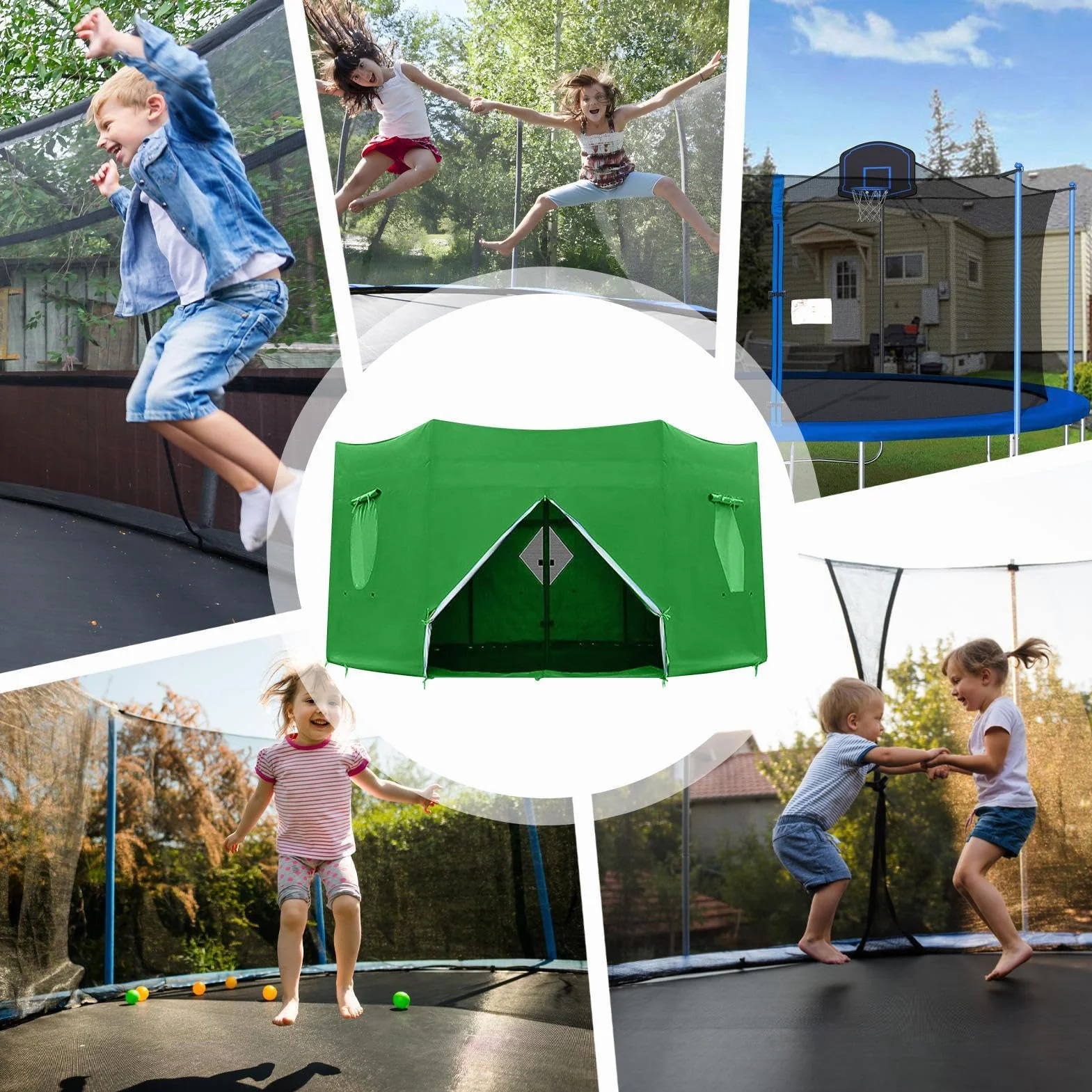 Zadaszenie Do Trampoliny Ochrona UV 1.8m 2.3.7m 4 Słupki