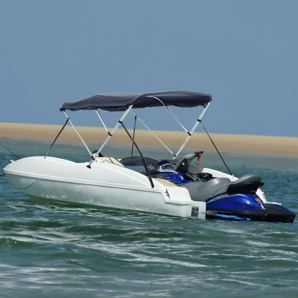 vidaXL Daszek bimini ze ściankami, 3 pałąki, 183x(170-182) x137 cm, daszek do łodzi, bimini do łodzi, daszek bimini, daszek do łódki