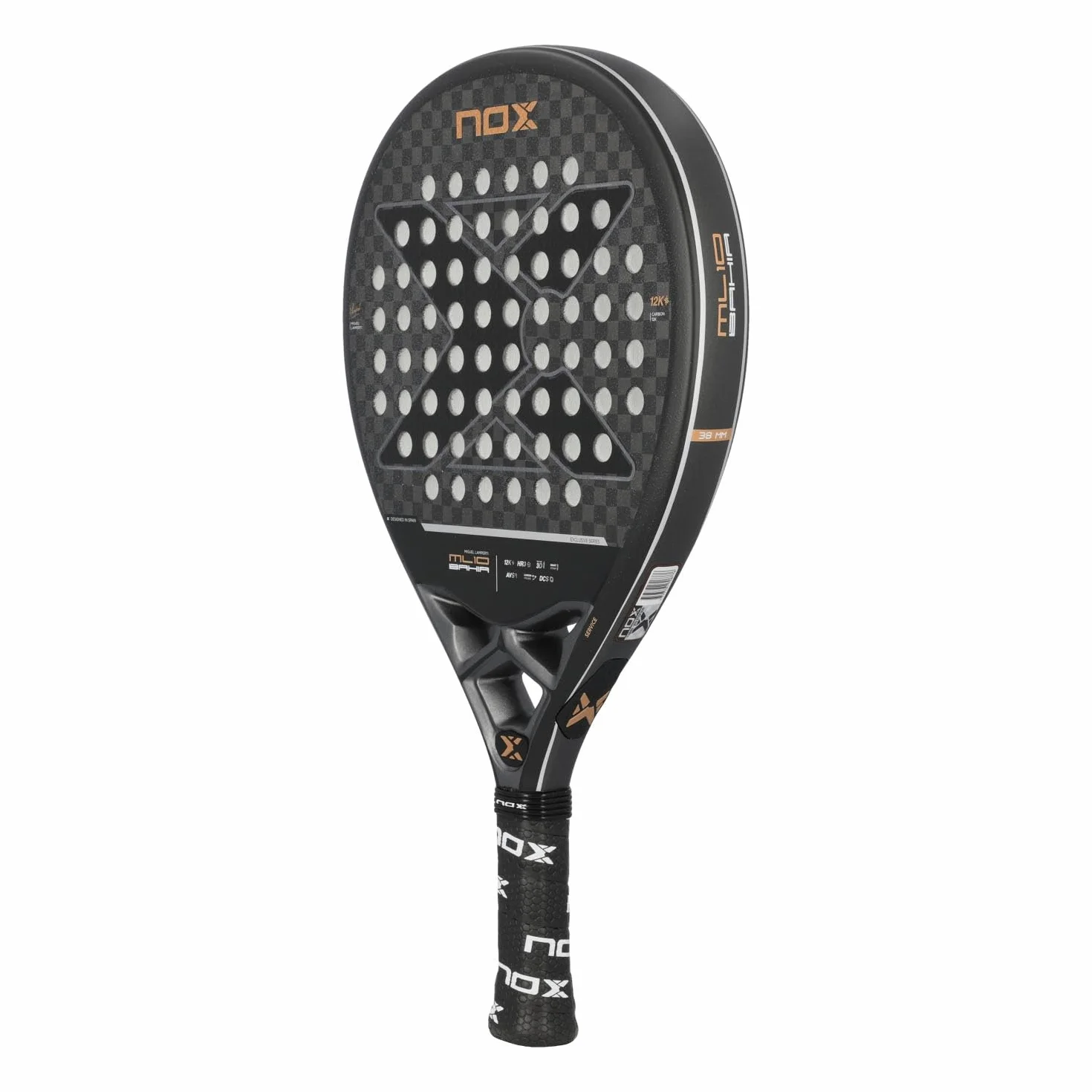 NOX Miguel Lamperti ML10 Bahia Luxury Series 12-karatowa rakieta łezkowa do średniozaawansowanych i zawodowych 12K Carbon EVA Core HR3 szorstka powierzchnia
