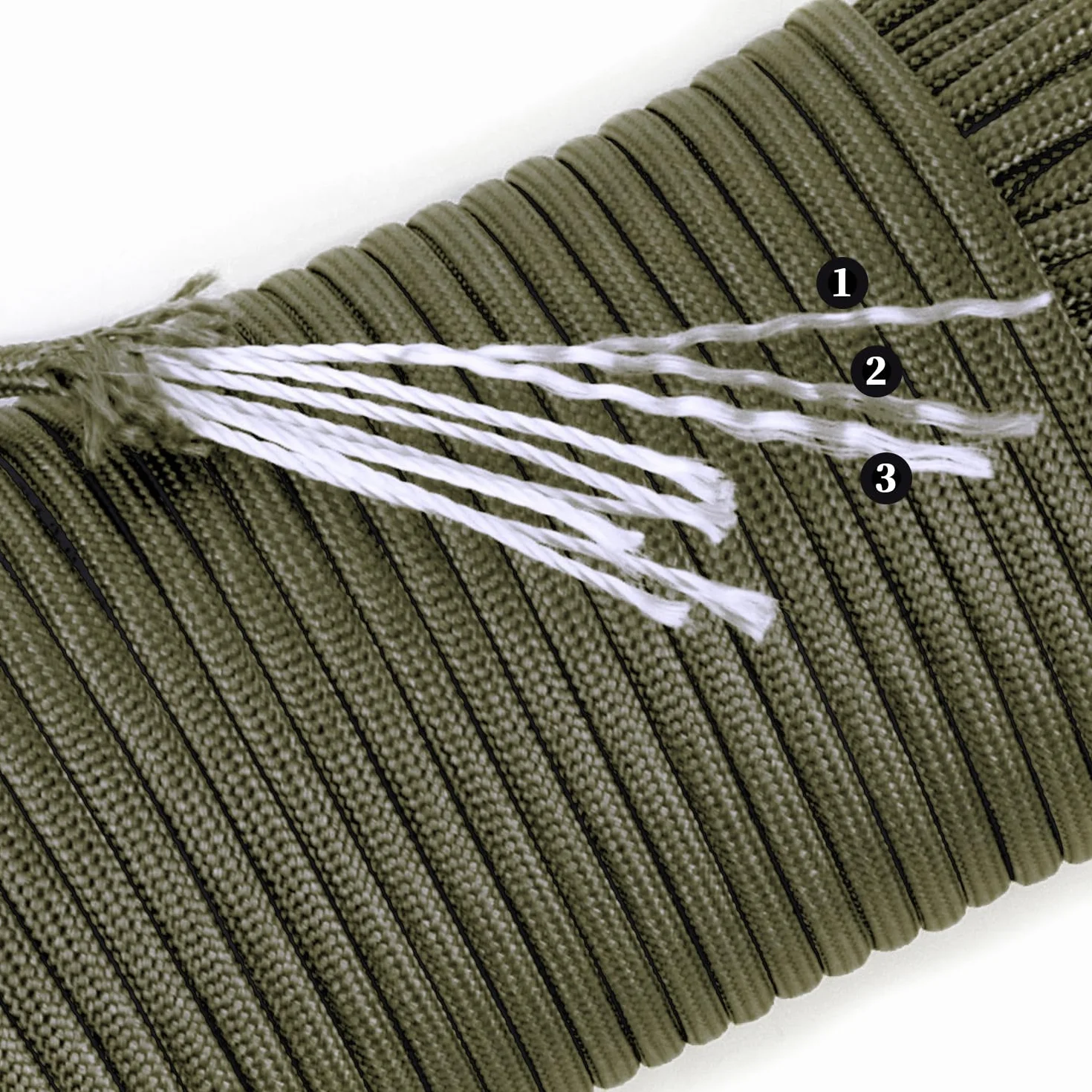 Paracord 550 lb, 7-żyłowa lina spadochronowa typu III, 50 stóp, 4 mm, nylonowa linka spadochronowa do biwakowania, Biały