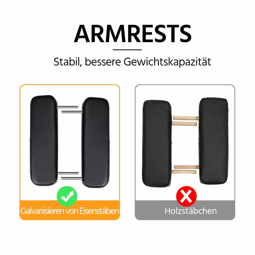 Yaheetech 3-strefowy stół masażowy Przenośna ławka masażowa Regulowany wysokościowo stół masażowy z zagłówkiem i zdejmowanymi podłokietnikami do fizjoterapii, czarny