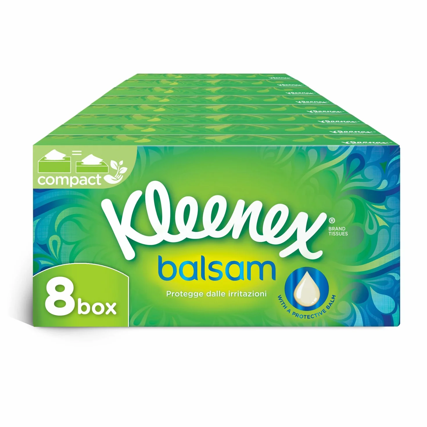 Kleenex Balsam Box Chusteczki kojące i kojące, 8 opakowań po 80 Veline
