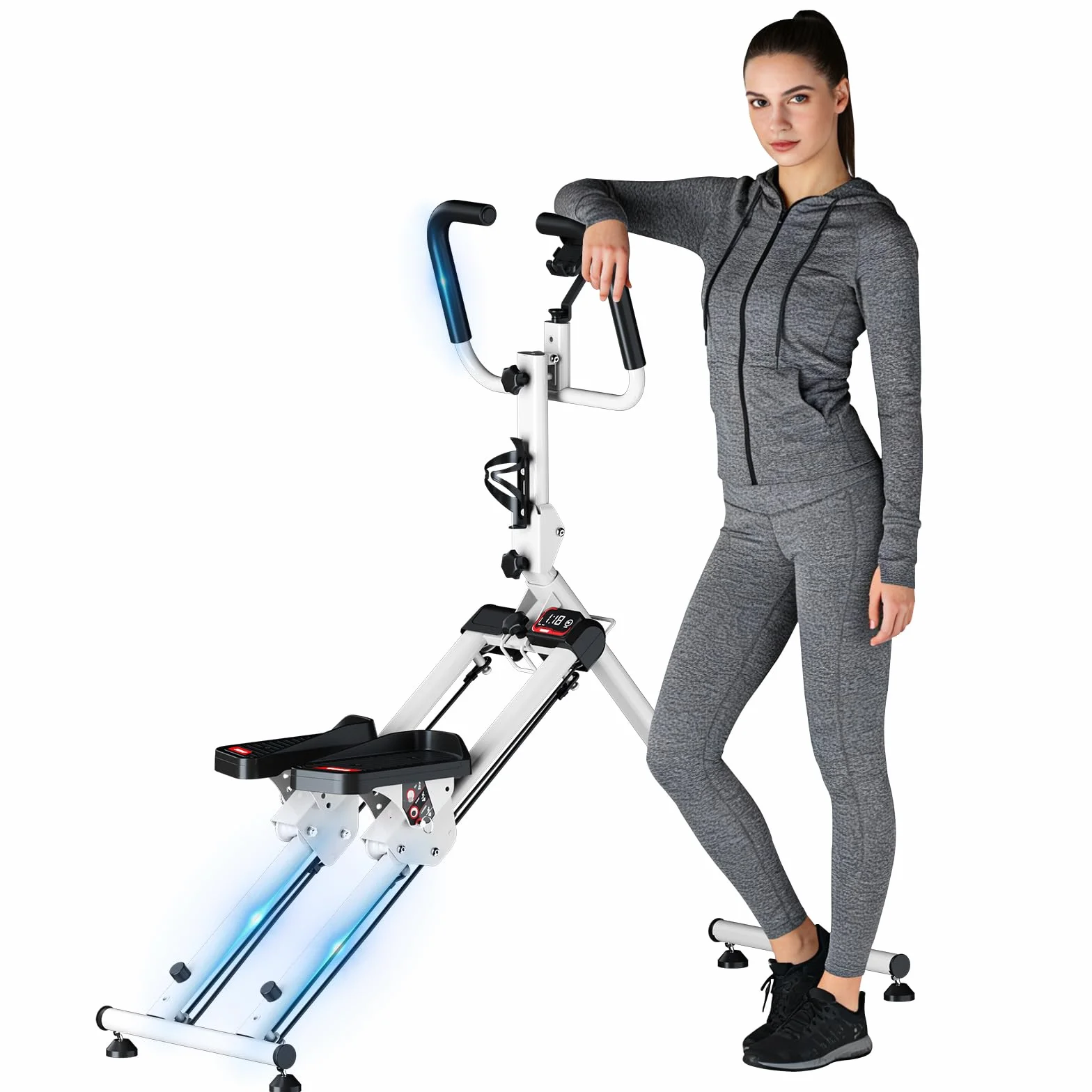 TODO Stepper schodowy do ćwiczeń w domu z 3 Trybami Treningu, kompaktowy składany pionowa maszyna wspinaczkowa, wyświetlaczem LCD, nośności 150kg