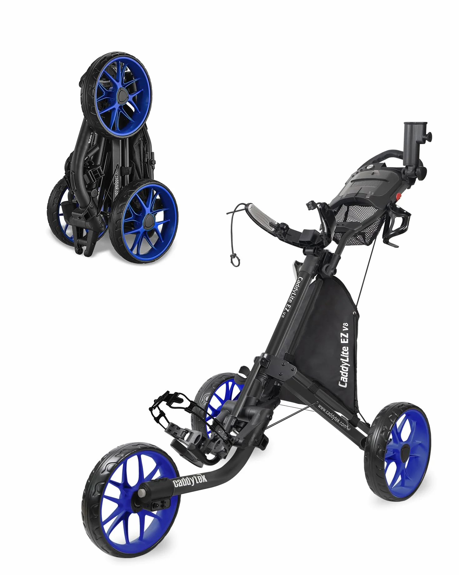 Caddytek CaddyLite EZ V8 3-kołowy wózek golfowy składany lekki z hamulcem nożnym