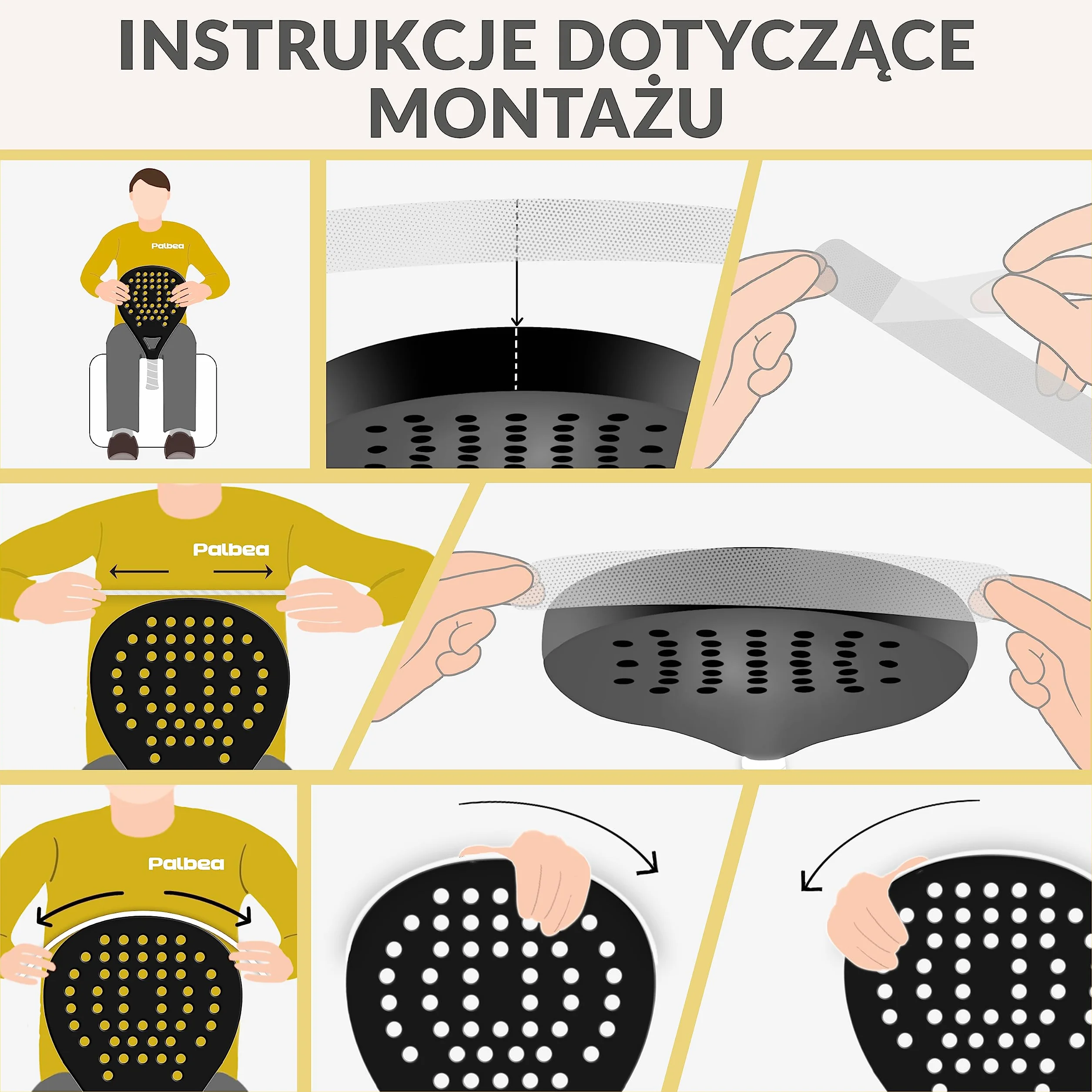 Palbea Przezroczysta Taśma Ochronna na Rakietę do Padla. Ustawić 1/2/3/5 Szt. Lekki i Wytrzymały Ochraniacz na Rakietkę do Padla. Mocna Taśma Ochraniająca Sprzęt Sportowy. Łatwa Instalacja - 35x370mm
