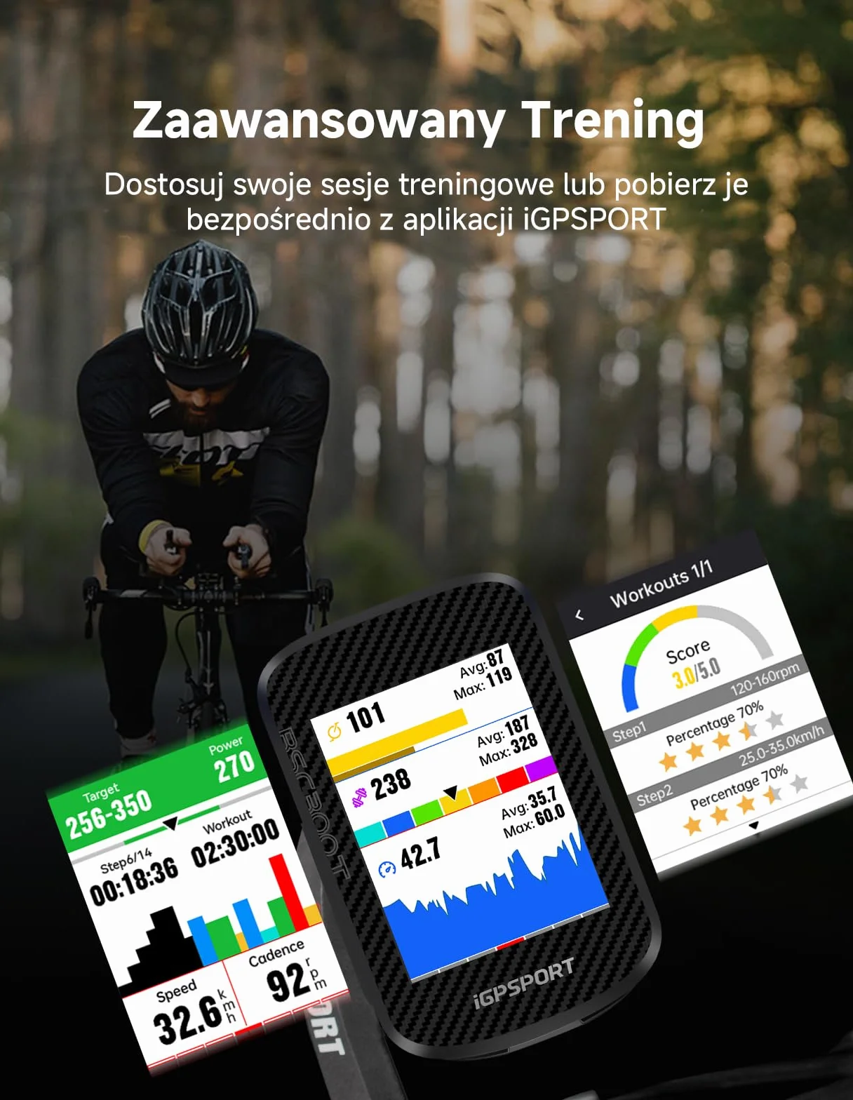 iGPSPORT BSC300T Licznik Rowerowy GPS, Kolorowy Ekran Dotykowy 2,4 Cala, Funkcja Nawigacji Map, Funkcja Treningowa, Obsługa 130 Danych, Kompatybilny z Rowerami Elektrycznymi,BSC300T