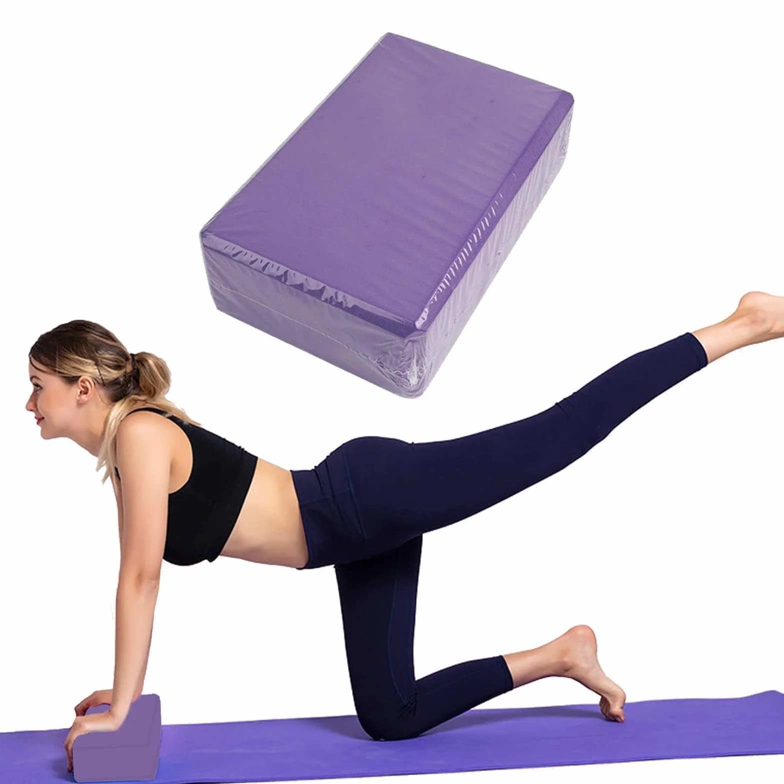 Piankowe bloki do jogi - pianka EVA antypoślizgowy sprzęt treningowy | damski sprzęt treningowy pilates cegła - dla kobiet dorosłych medytacja elastyczność trening fitness domowe studio podróż