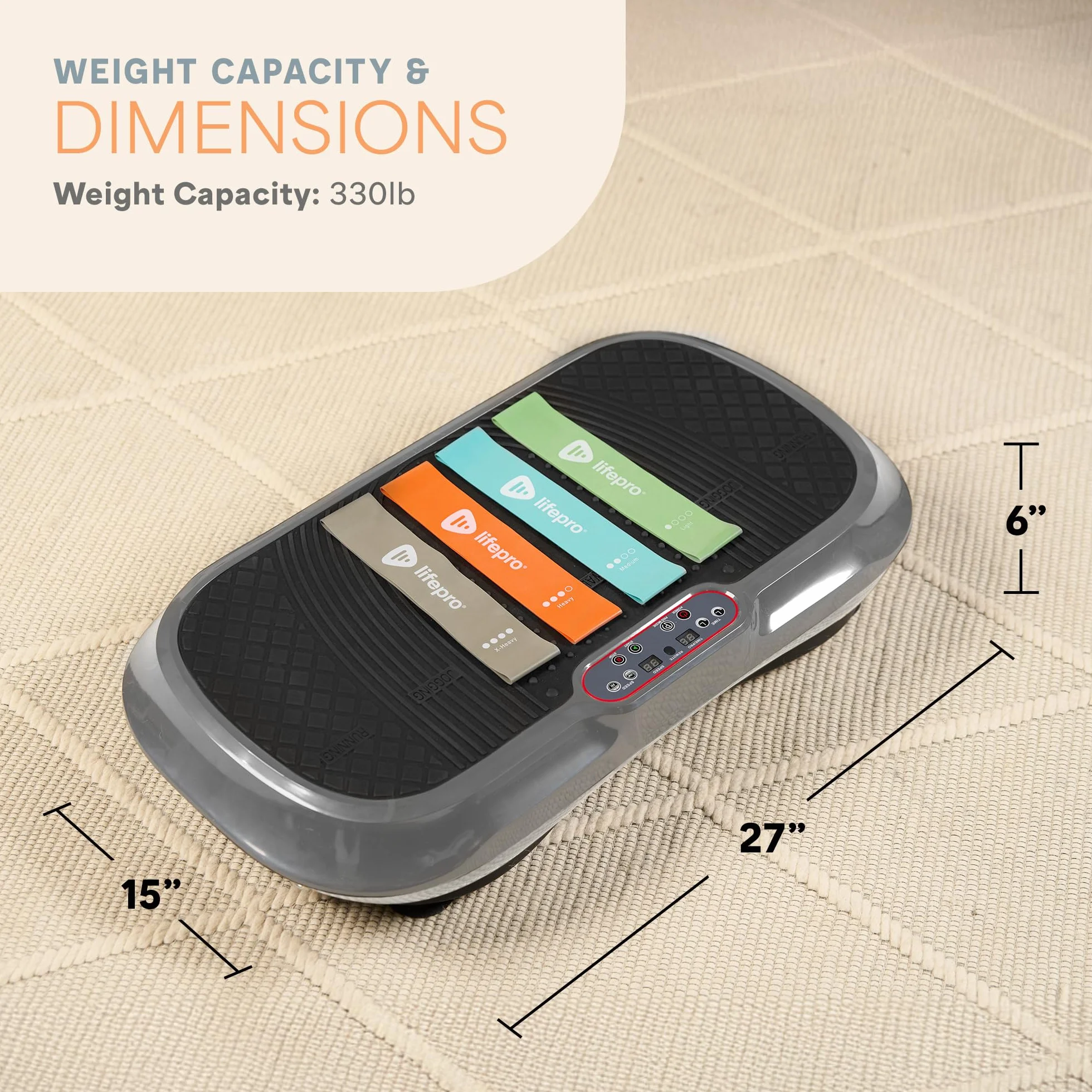 Lifepro Waver Vibration Plate Exercise Machine – High-Intensity Vibration for Muscle Activation, Full-Body Workout Vibrating Platform with Loop Bands, Fitness Equipment for Strength Toning & Fat Loss