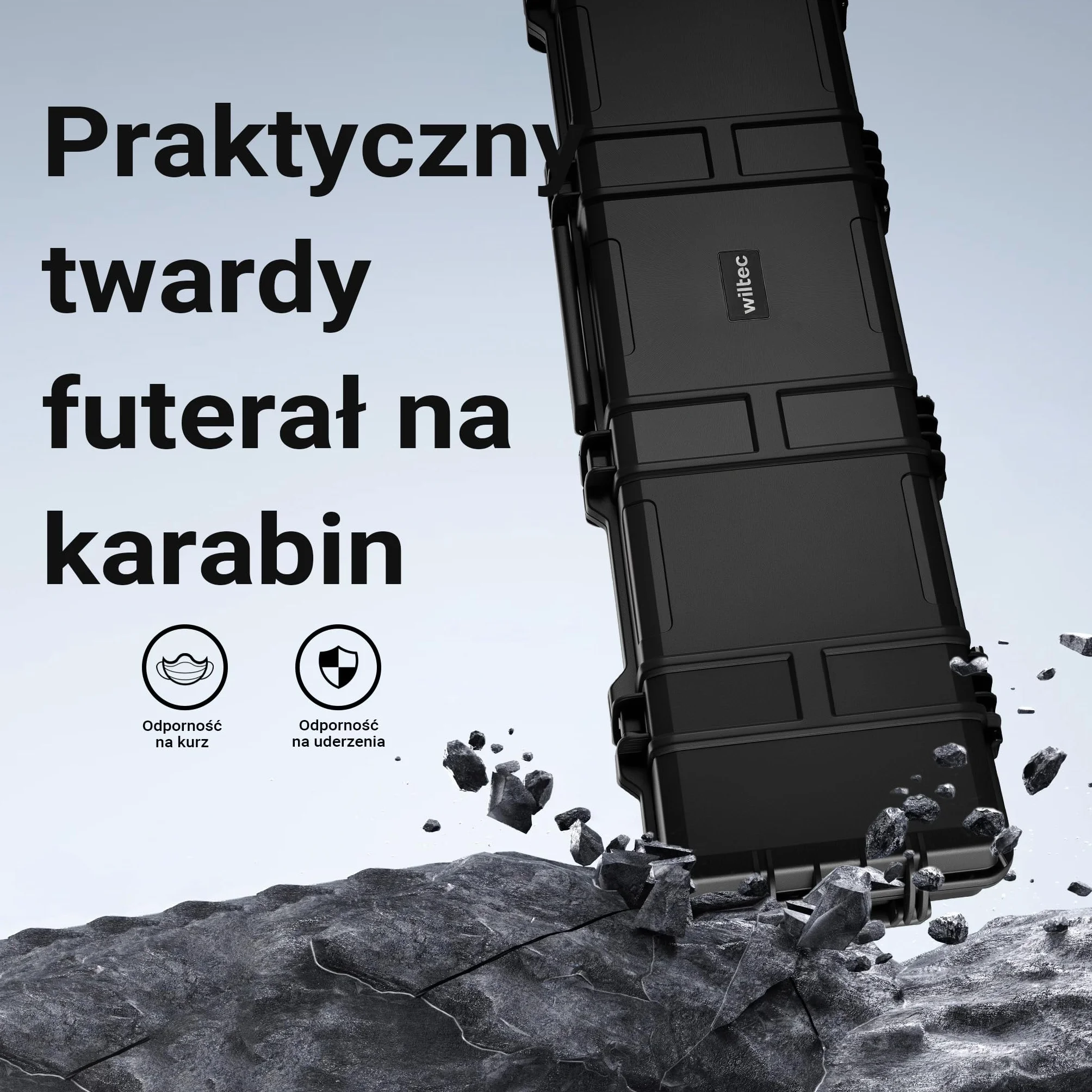 Wiltec Futerał na broń walizka z uchwytem i pianką do bezpiecznego transportu, o nośności 100 kg