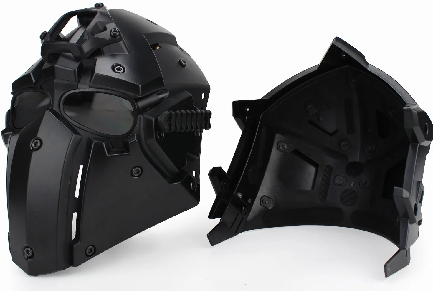 Taktyczny kask airsoft, kask ochronny na całą twarz z osłoną twarzy i goglami, używany do strzelania do paintballu, polowania, jazdy na motocyklu, rekwizytów filmowych, odgrywania ról itp.