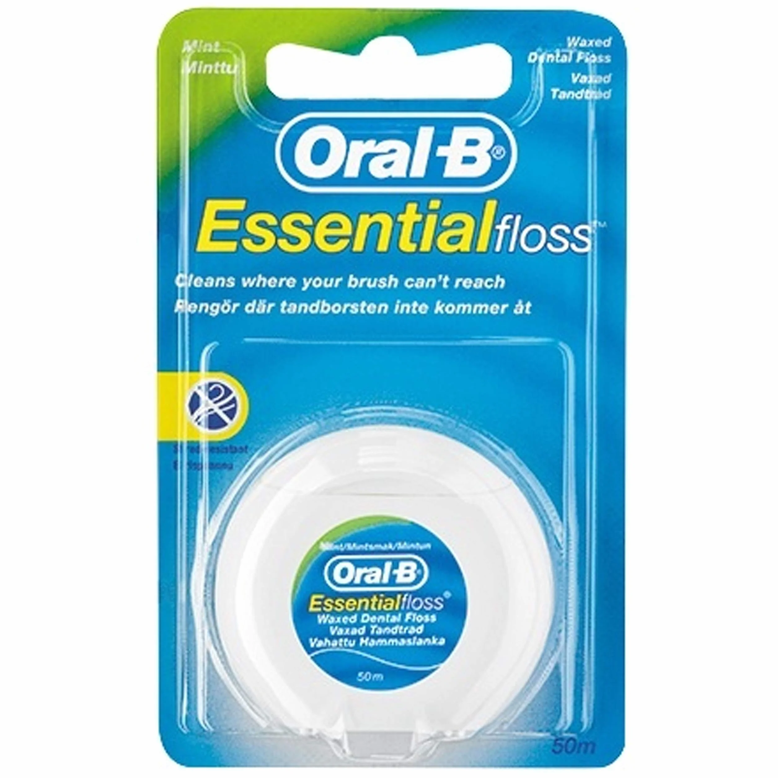 Procter & Gamble Oral B Essential 12 opakowań woskowanej nici dentystycznej, miętowa, 50 m