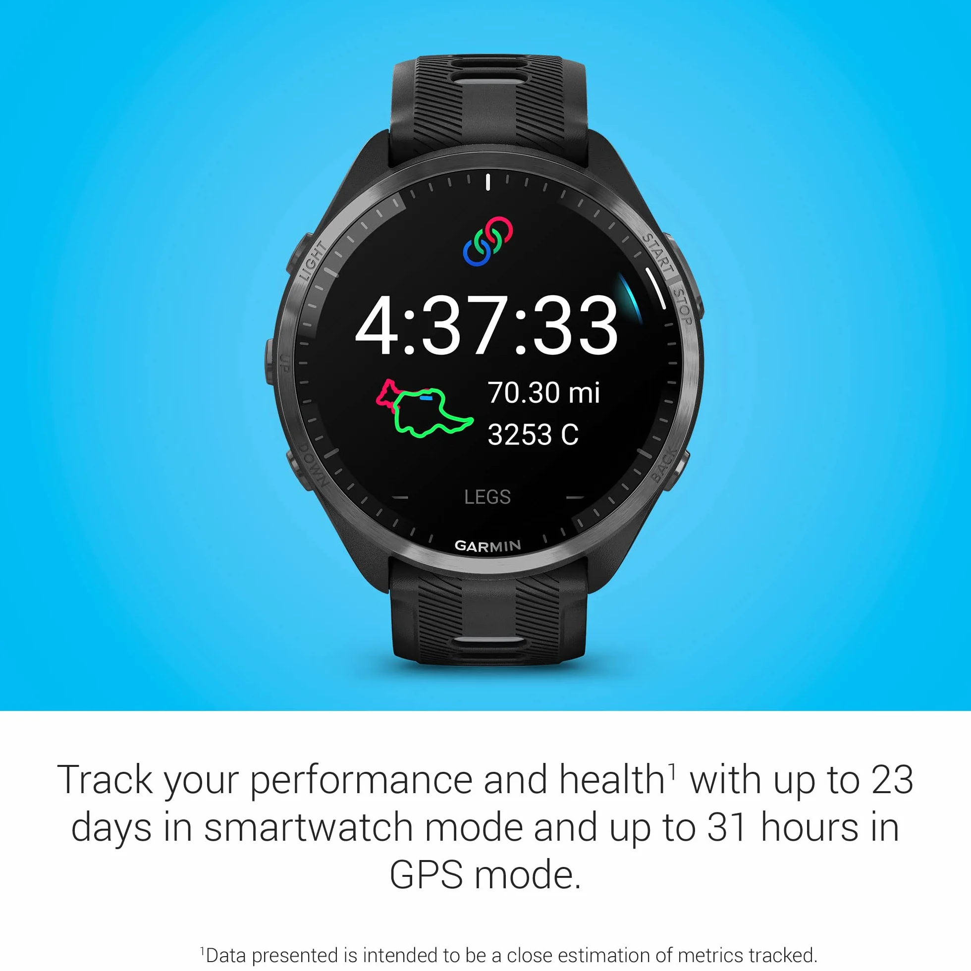 Garmin Forerunner® 965 Inteligentny zegarek do biegania, kolorowy wyświetlacz AMOLED, pomiary treningu i informacje o odzyskiwaniu, czarny i pudrowo-szary, 010-02809-00