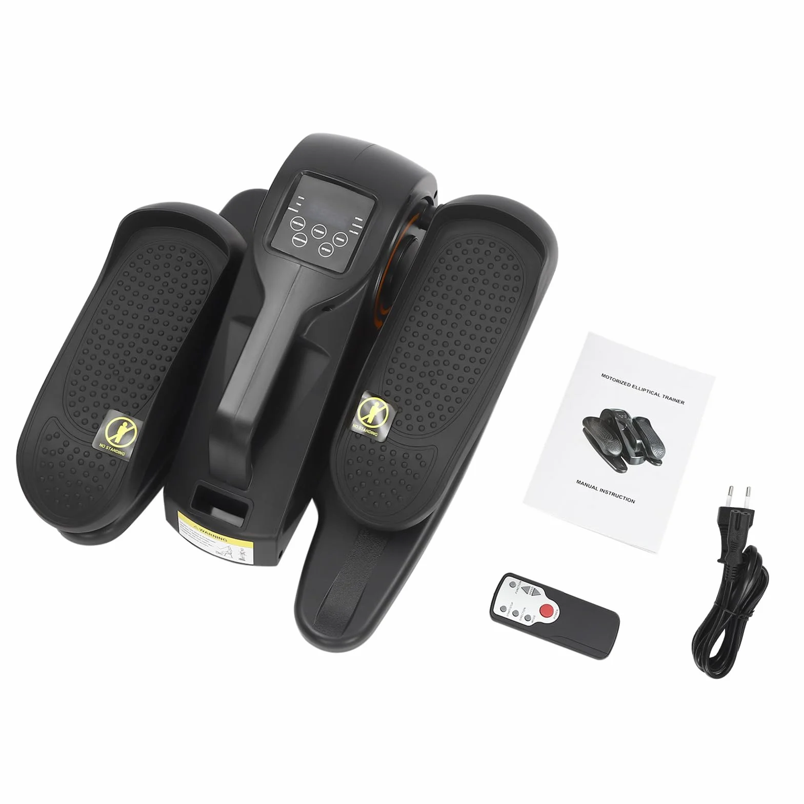 Mini trener nóg pod biurko 50 W regulowana prędkość ekran LED pilot zdalnego sterowania antypoślizgowe pedały