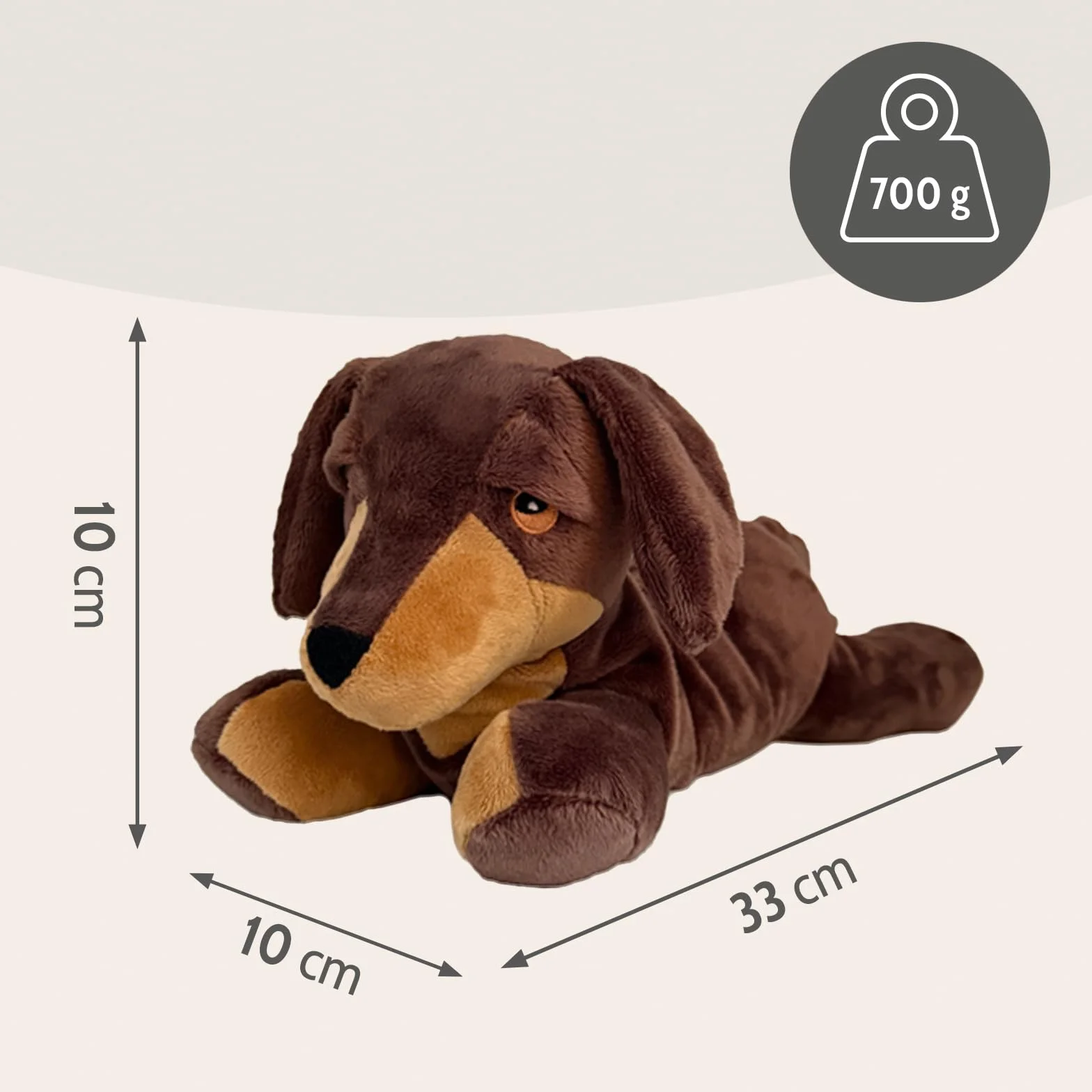 Habibi Plush poduszka termiczna/pluszak dla dzieci i dorosłych – 2045 jamniczek z nadzieniem z prosa, podgrzewana przytulanka do podgrzewania w kuchence mikrofalowej/piekarniku, idealna również dla