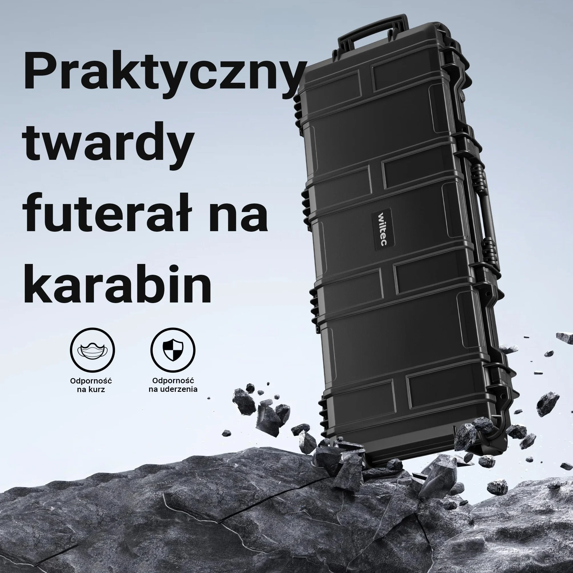 Wiltec Futerał na broń 97,8 x 42 x 17,3 cm walizka z pianką do bezpiecznego transportu z uchwytem, do airsoftu/pistoletu pneumatycznego