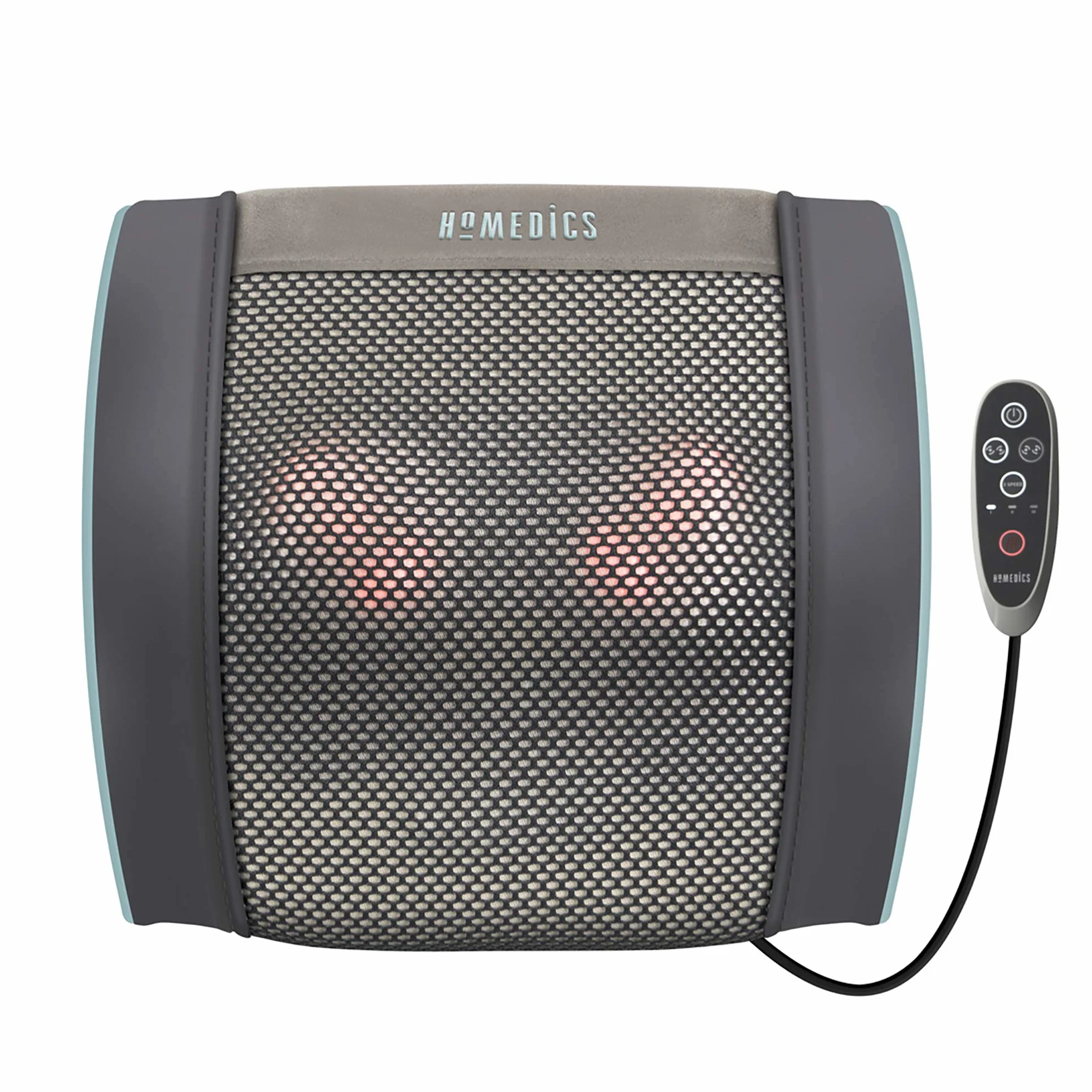 HoMedics Żelowa poduszka do masażu do ponownego ładowania, precyzyjny, głęboki masaż Shiatsu z technologią żelową i akumulatorem, wszechstronne zastosowanie, z funkcją podgrzewania