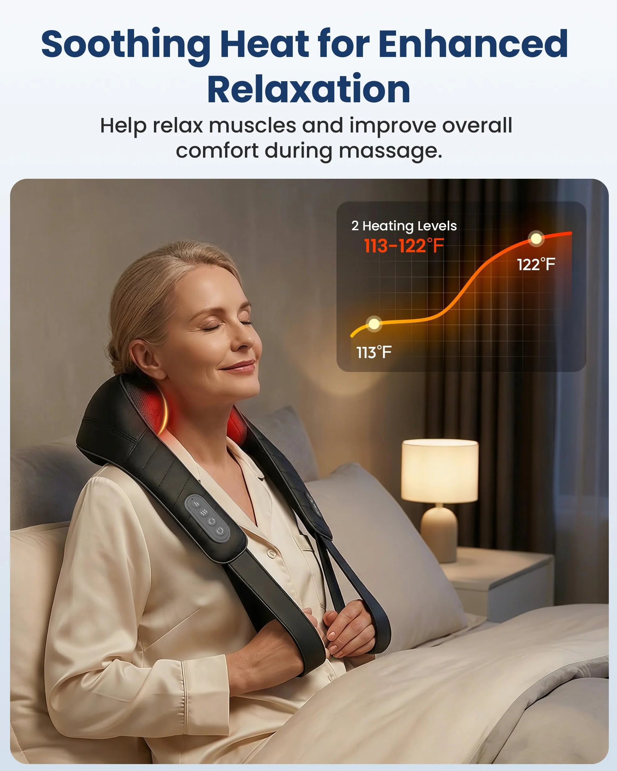 COMFIER Masażer karku z ciepłem, bezprzewodowy masażer Shiatsu 4D dla ekspertów w zakresie karku, pleców, nóg, ramion, shiatsu do domu, biura, jako prezent dla mężczyzn i kobiet