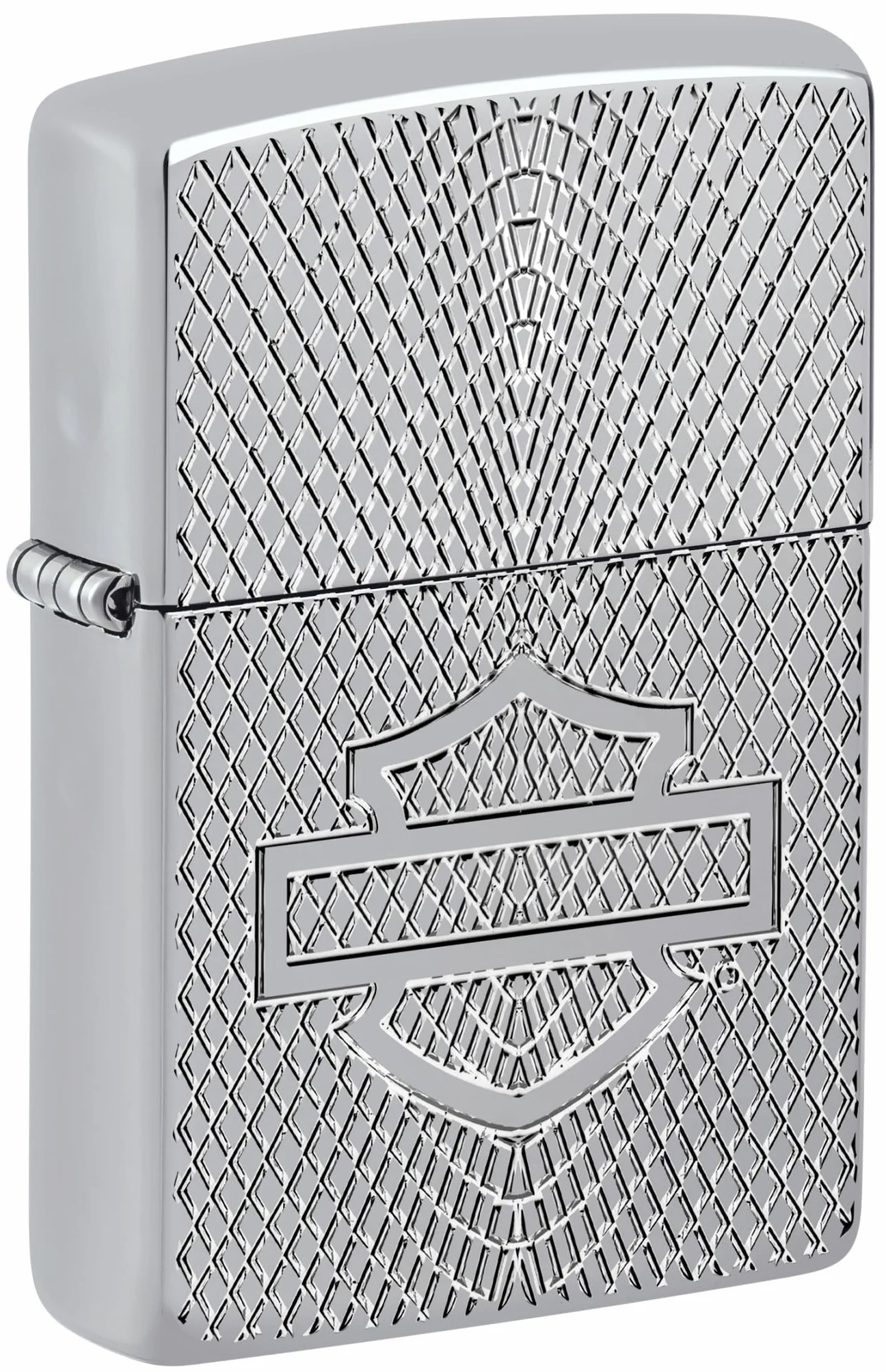 Zippo Harley-Davidson Collectible Zapalniczka Sztormowa, do Napełniania, Wykonano w USA, Wzmocniona Obudowa, Chrom o Optymalnym Połysku (Armor High Polish Chrome), Głębokie Wycięcie z Obu Stron