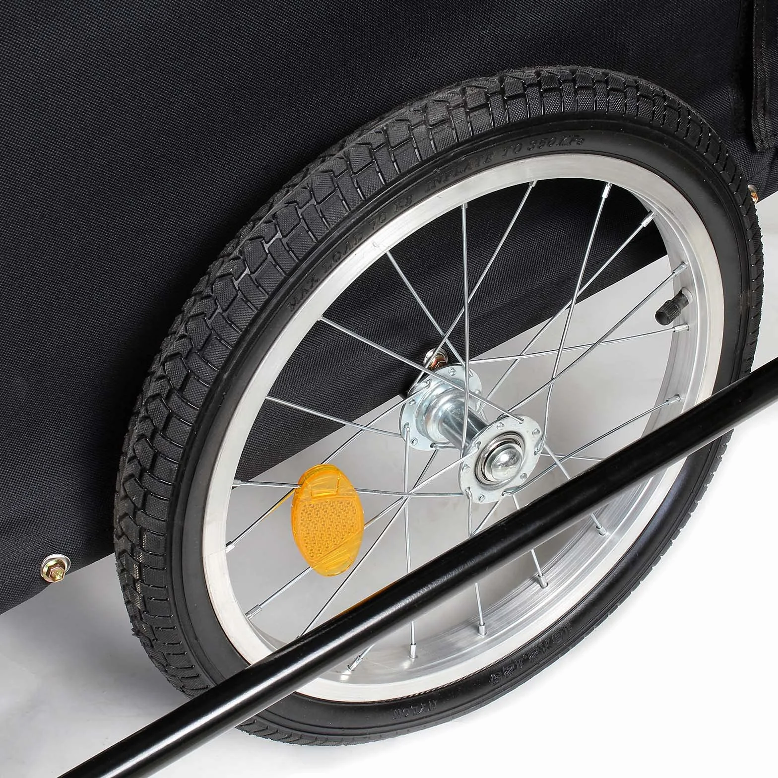 Wiltec Przyczepka rowerowa do 65 kg, transportowa przyczepka do roweru z osłoną kół, przyczepa na zakupy, wycieczki rowerowe i codzienny transport