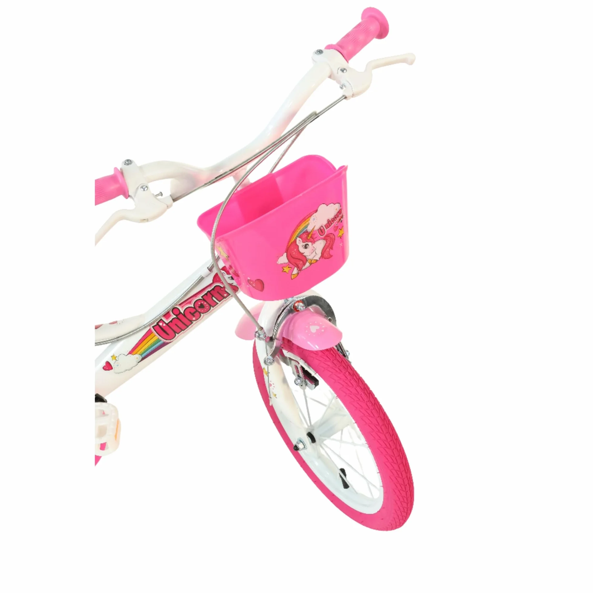Dino Bikes 144R-UN Unicorn 35.6 cm rower 35.6 cm, biały i różowy