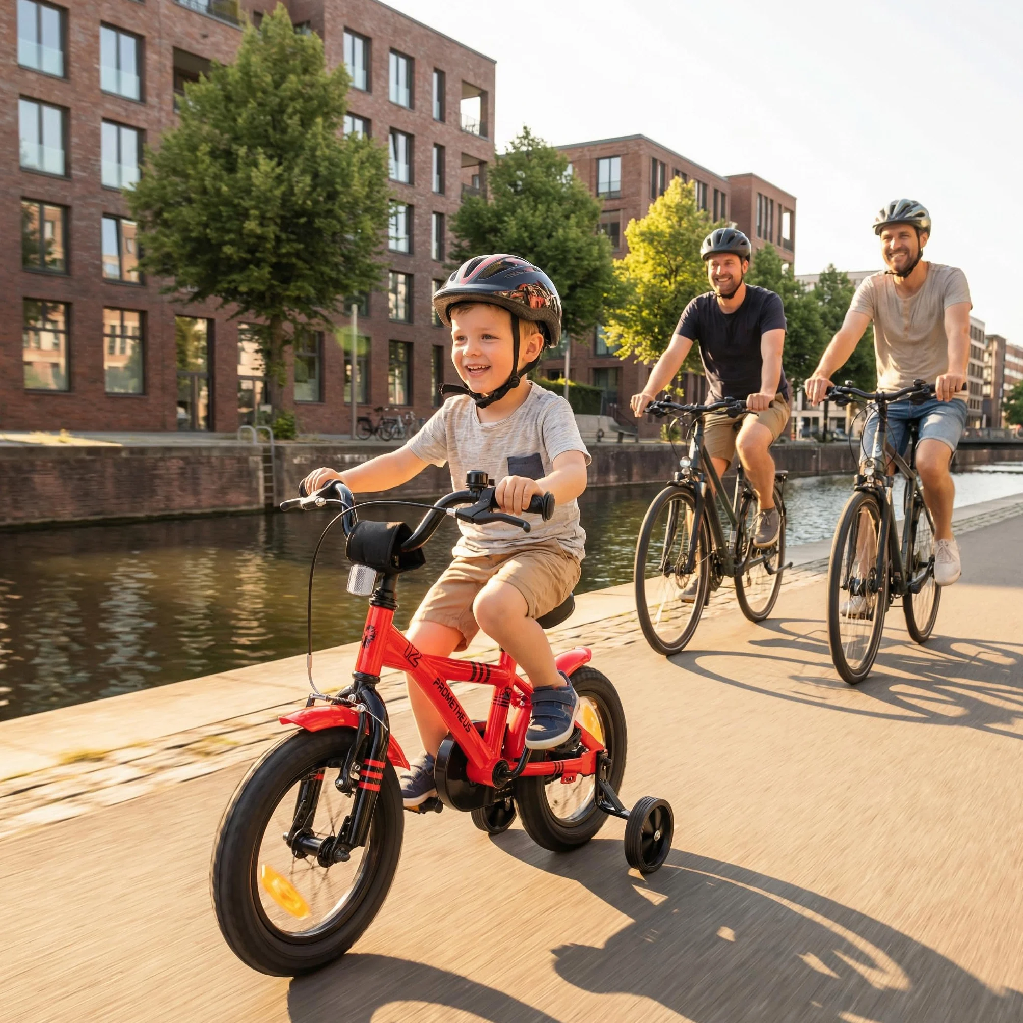 Prometheus rower dziecięcy, 12", dla chłopców i dziewcząt w wieku od 3 lat, model BMX, model 2021, czerwono-czarny