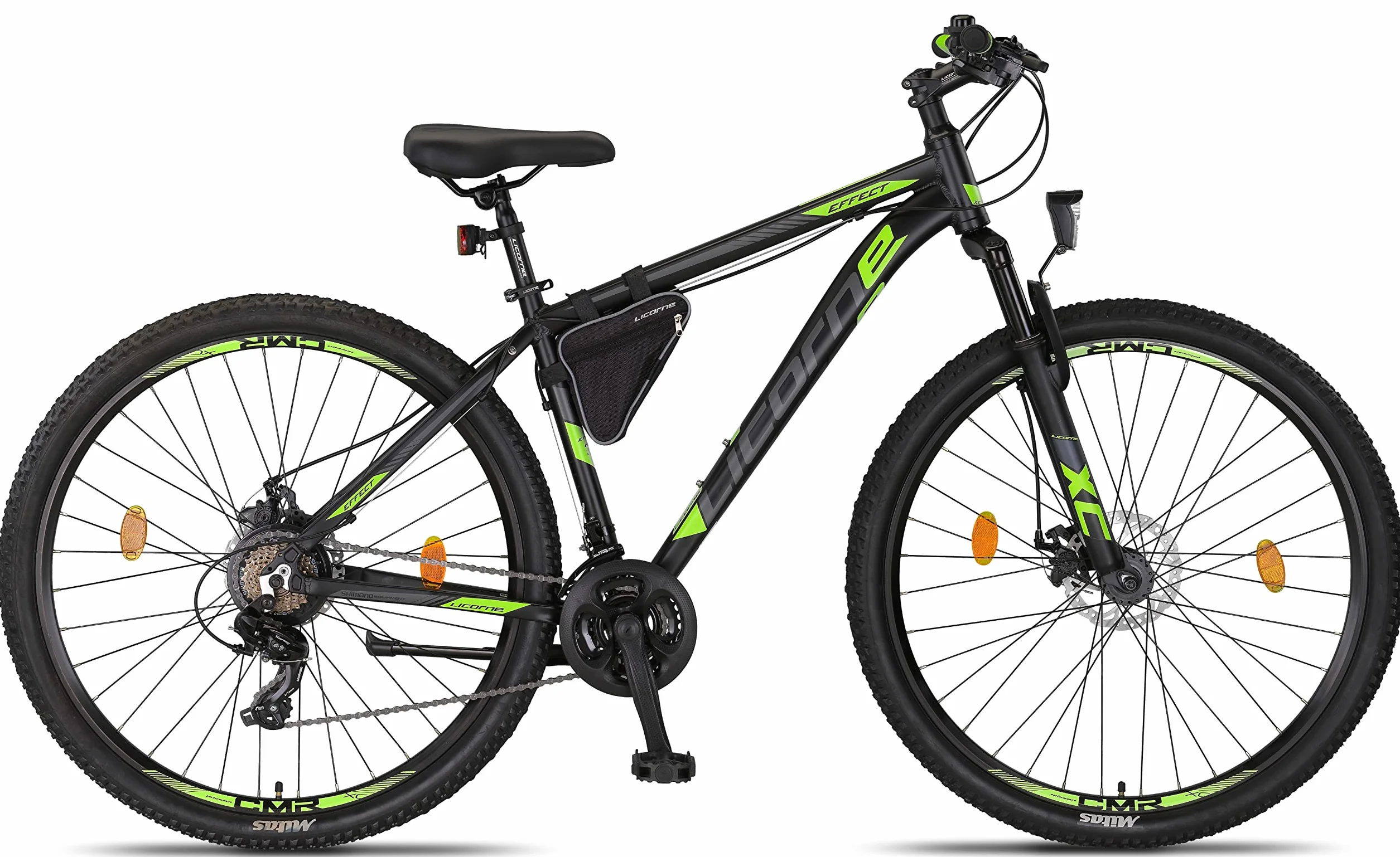 Rower górski Licorne Bike Effect 29" aluminiowy 21-biegowy czarny limonka