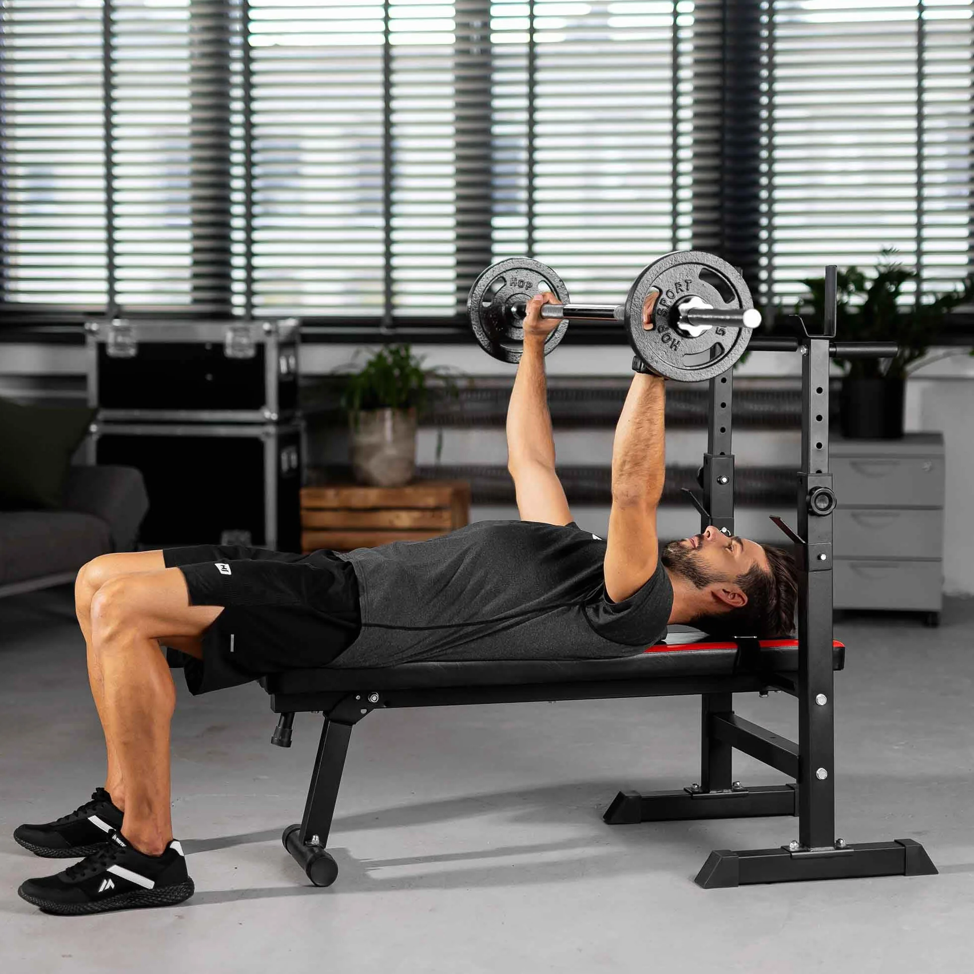 Hop-Sport Ławka do hantli składana wielofunkcyjna 250 kg