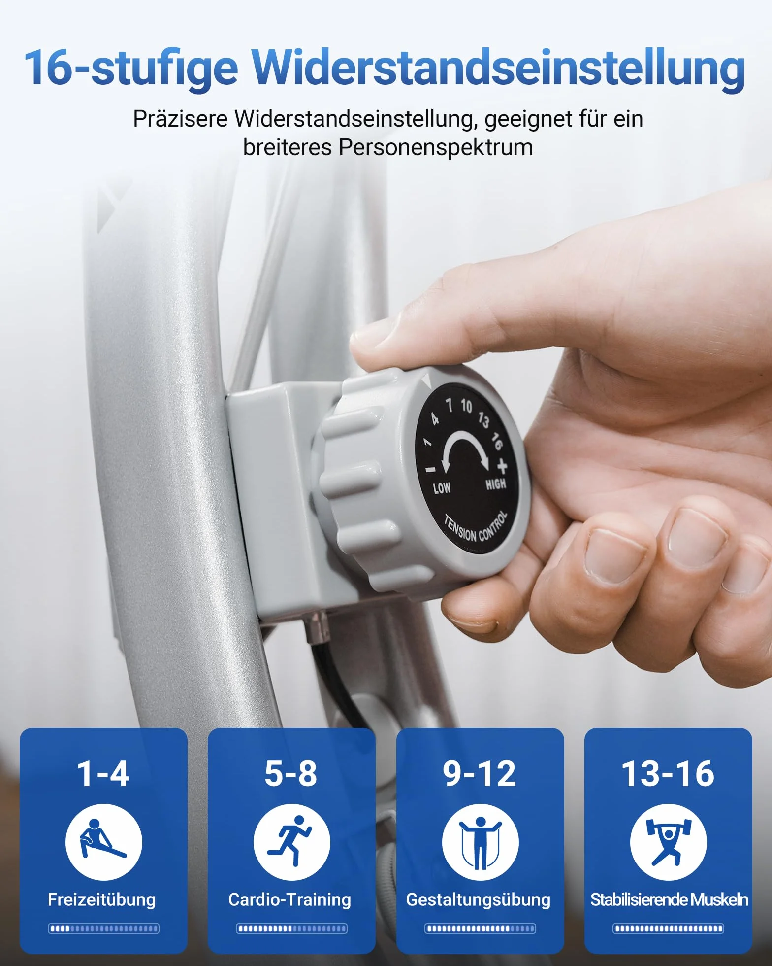 MERACH Rower domowy 4 w 1, składany, z monitorem LCD i pomiarem pulsu w dłoni, magnetyczny ergometr domowy z wygodną poduszką do siedzenia, rower fitness do domu, oszczędność miejsca
