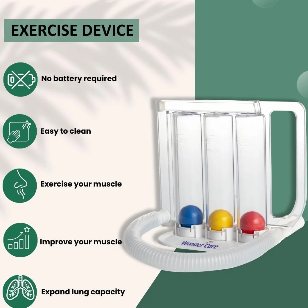 Wonder Care - 3 kulki motywacyjny spirometr | Ćwiczenie płuc głębokiego oddychania | zmywalne i higieniczne