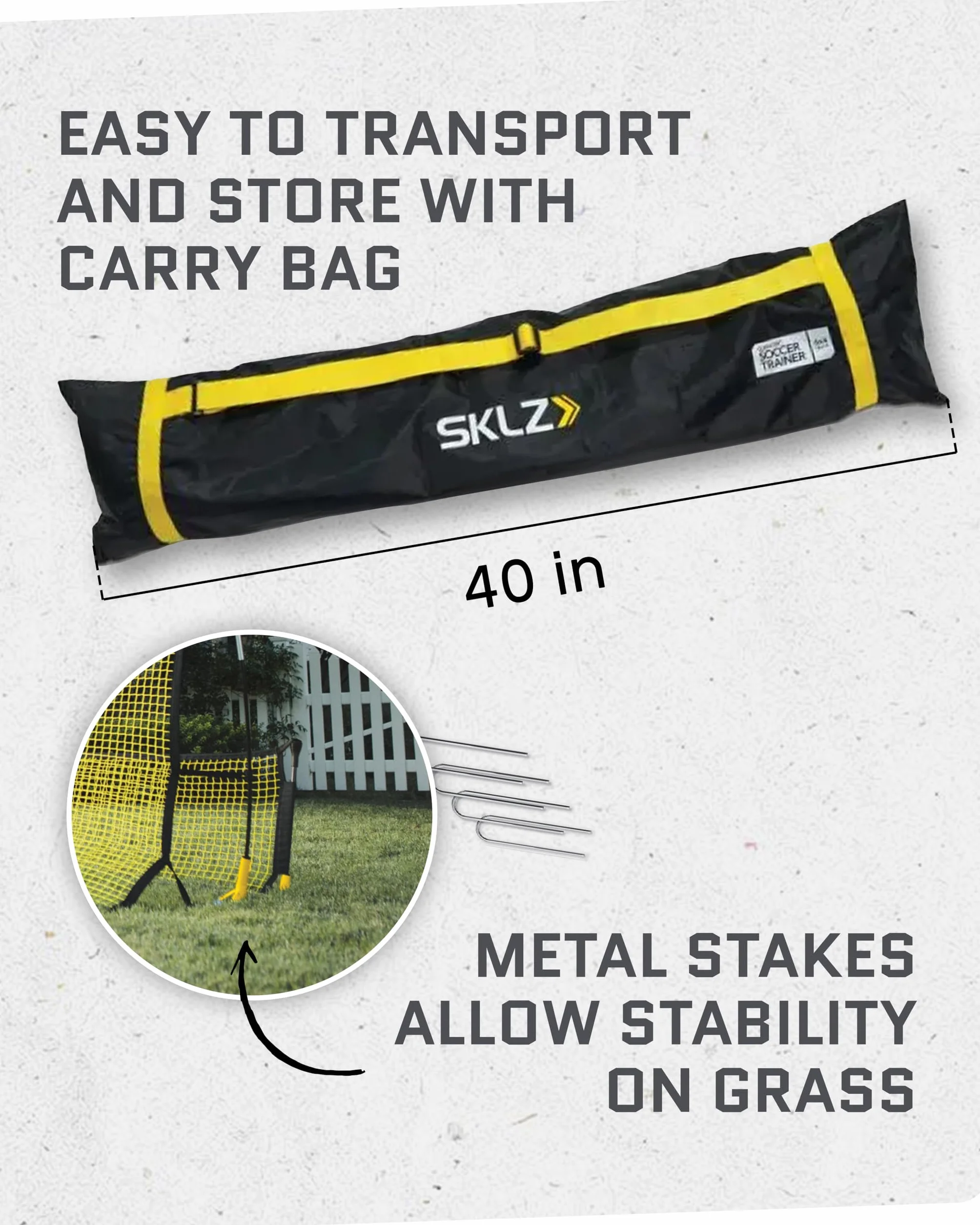 Sklz Uniseks Quickster Soccer Trainer 2312 Siatka do Bramki, Żółty/Czarny, 20 x 18 x 5 cm