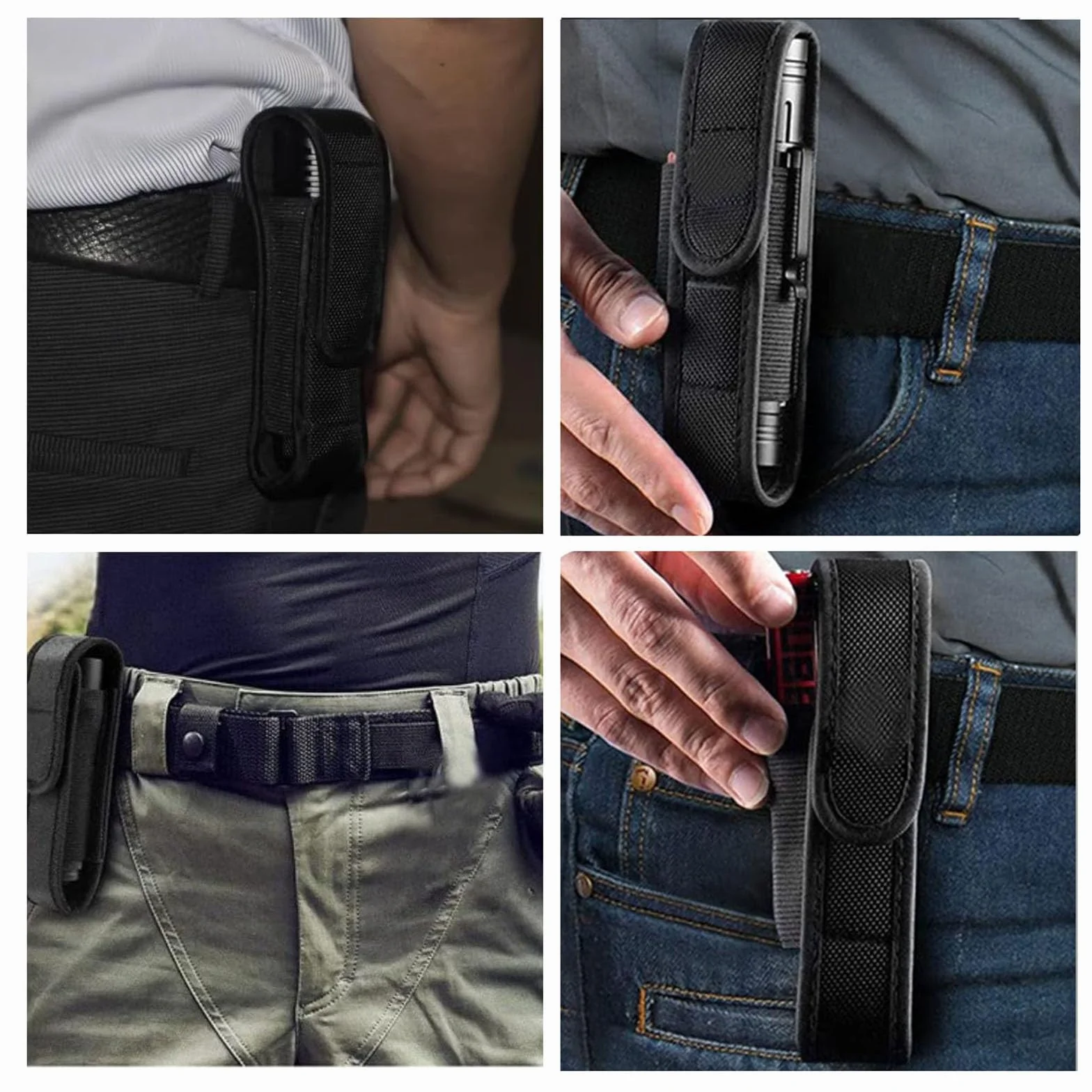 2 sztuki kabury na latarkę, nylonowe etui na latarkę, pokrowiec na pasek, taktyczna kabura na latarkę, ochrona latarki 14 cm, na polowanie, kemping, wędrówki na świeżym powietrzu