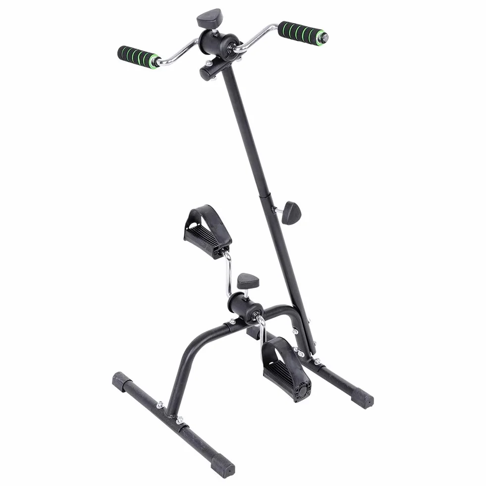 Mini rower treningowy, ćwiczenia ramion i nóg, trening rowerowy dla osób starszych z niepełnosprawnościami, czarny, stal nierdzewna, regulowane siedzisko i opór, tarcie