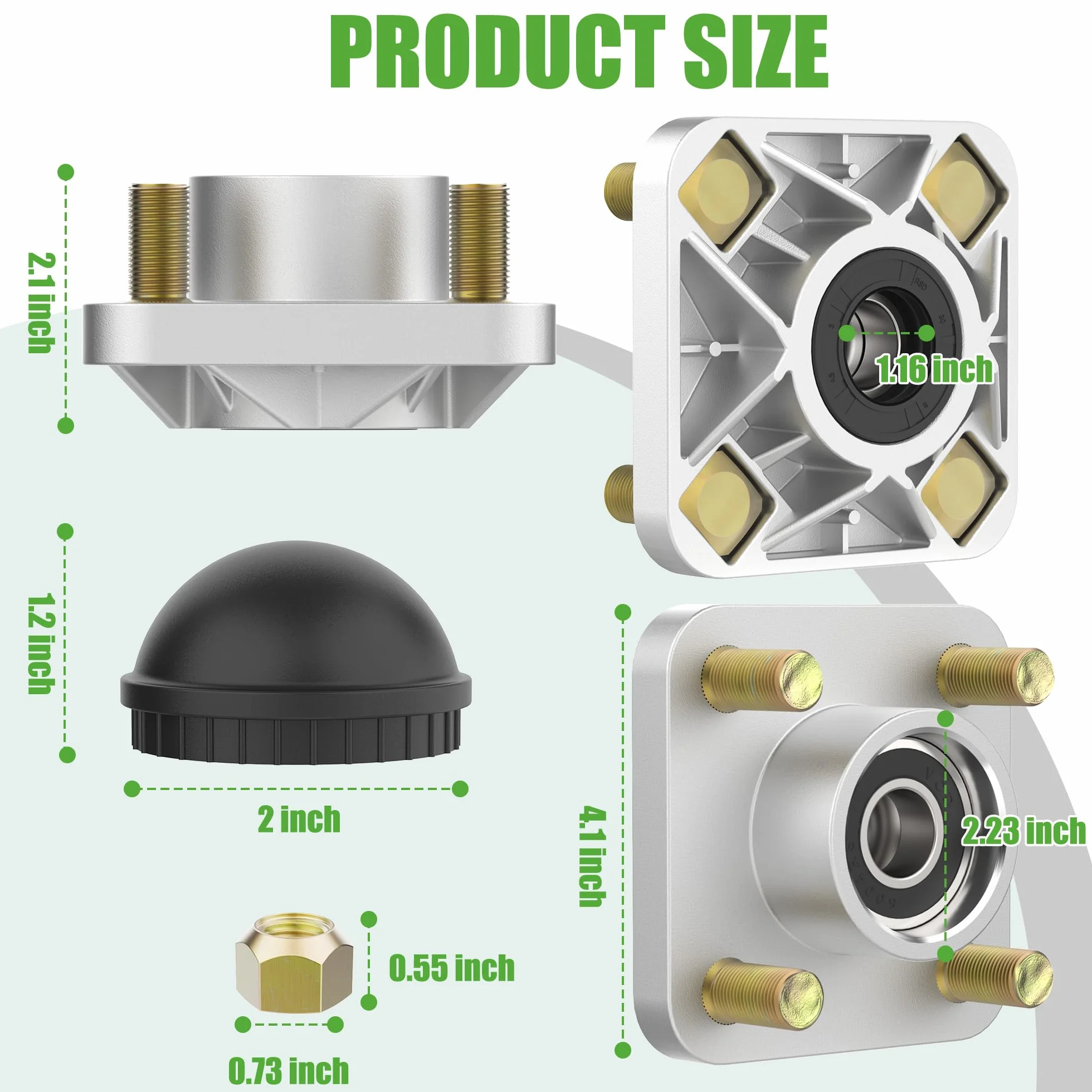 10L0L Piasta z aluminium przedniego koła pasuje do Yamaha G2/G8/G9/G14/G16/G19/G22/G29 gazowy lub elektryczny wózek golfowy JG5-WF511-10-00 (2 szt.)