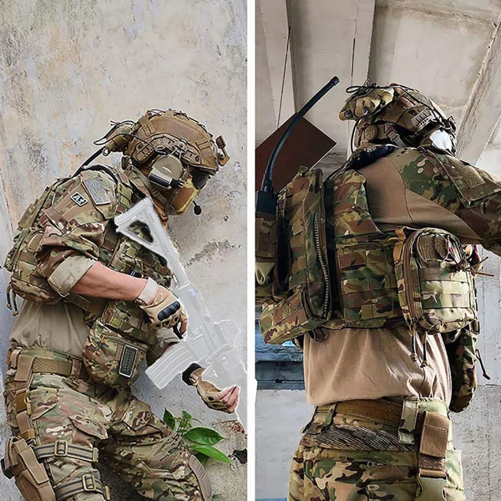 Airsoft Fast Helmet Taktyczny Hełm z Zestawem Słuchawkowym Wielokamowym i Kamuflażową Kasetą Farby CS