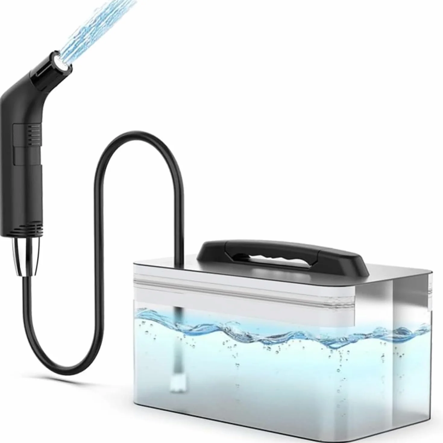 Przenośny bidet do podróży z miękkim i mocnym trybem ciśnienia wody, bidet podróżny z ładowaniem USB-C, duży zbiornik na wodę 2,3 l, do użytku domowego i kempingowego (czarny)