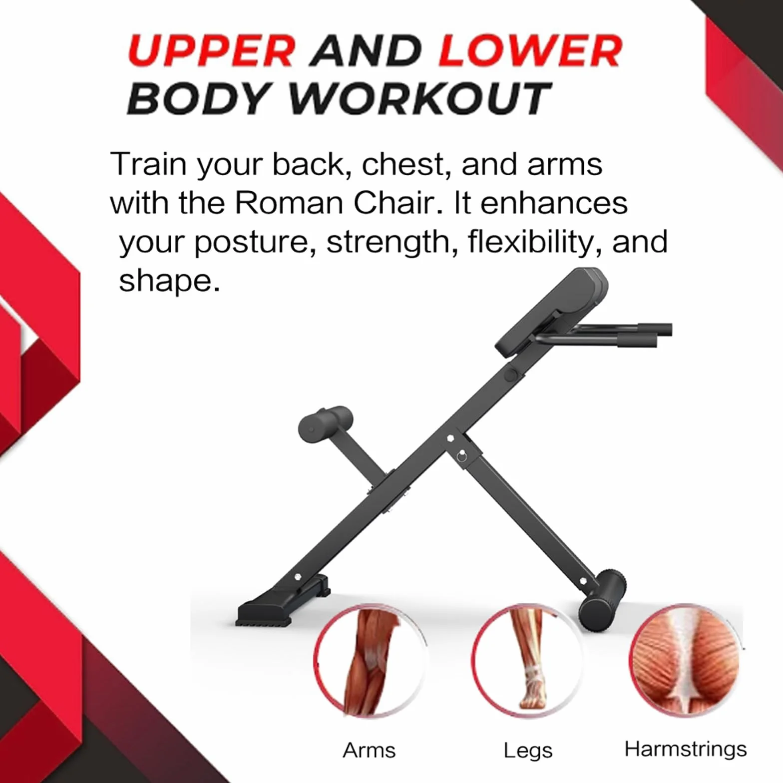 Ławka rzymska Hyperextension regulowana składana do ćwiczeń mięśni brzucha