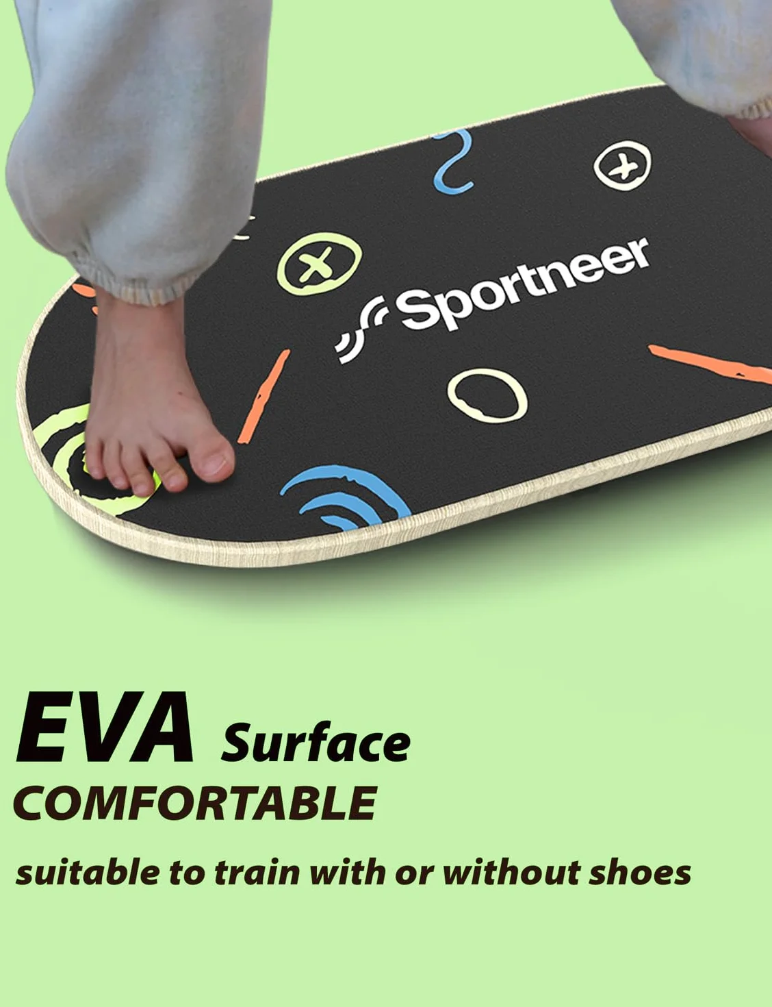 Sportneer Balance Board Wobble Board z regulowanymi stoperami i kółkami trener równowagi dla dzieci